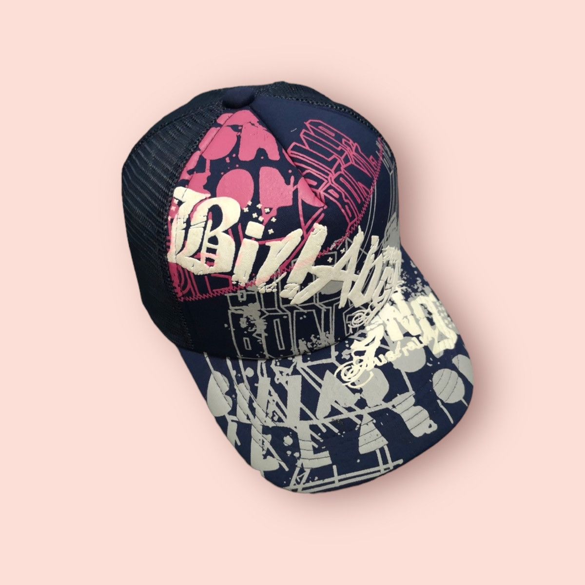 image of Vintage Billabong Foam Printed Trucker Snapback in Navy, Men's