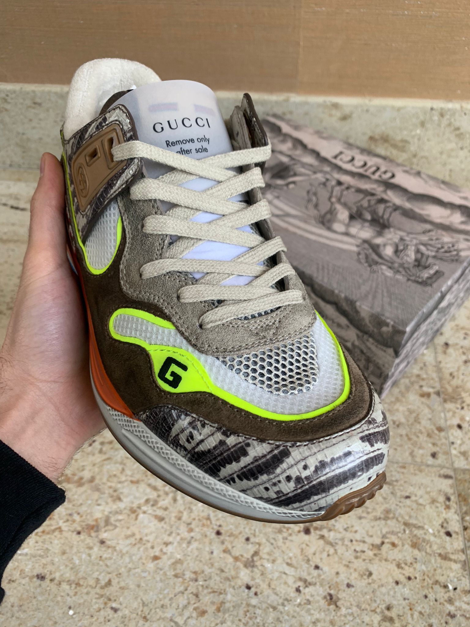 Gucci o1rshd1 Miro Soft Logo Runner Trainer in Brown / Multi Size US 8 / EU 41 - 5 Thumbnail