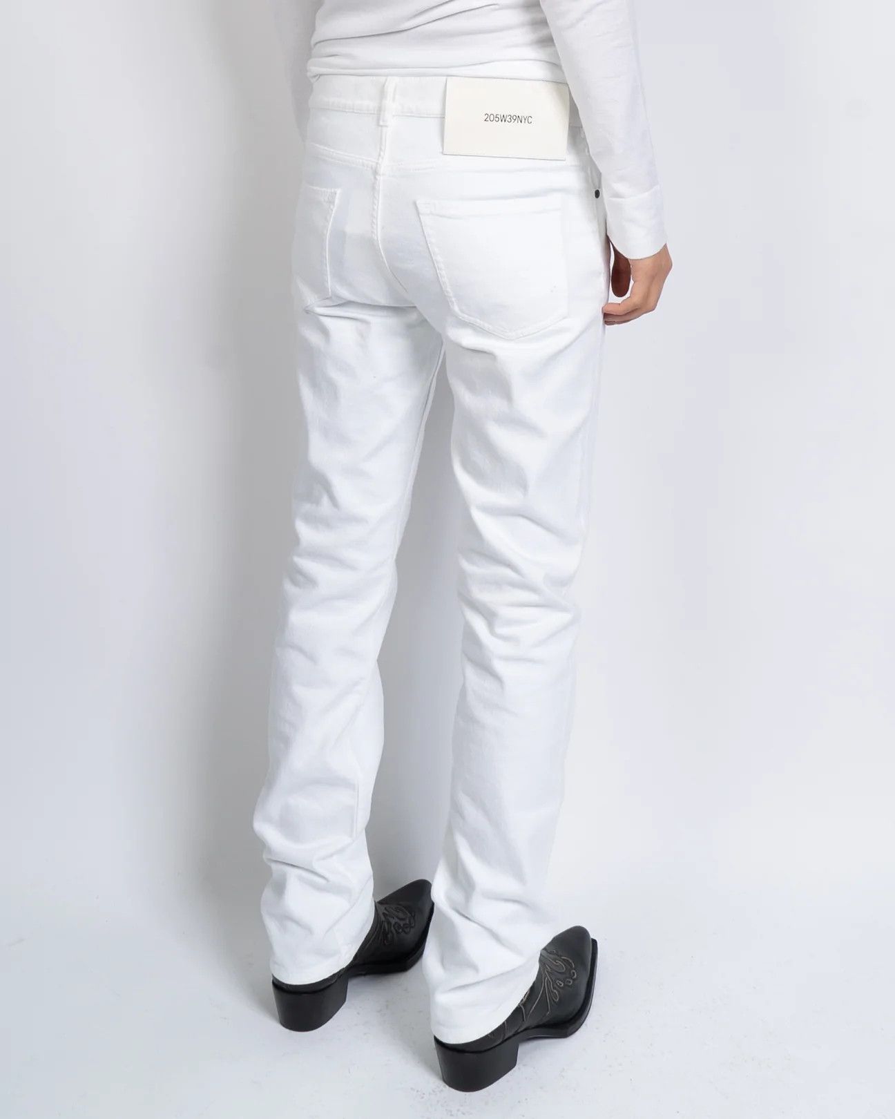 Calvin Klein 205W39NYC × Raf Simons Straight Leg White Patched Denim Size US 31 - 4 Thumbnail