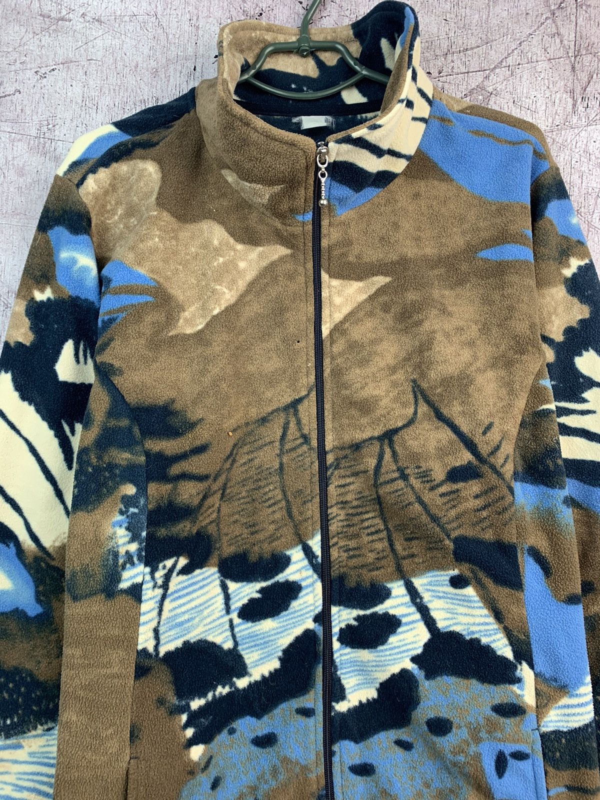 Vintage Vintage Printed Fleece Fleece Jacket Size US XL / EU 56 / 4 - 3 Thumbnail