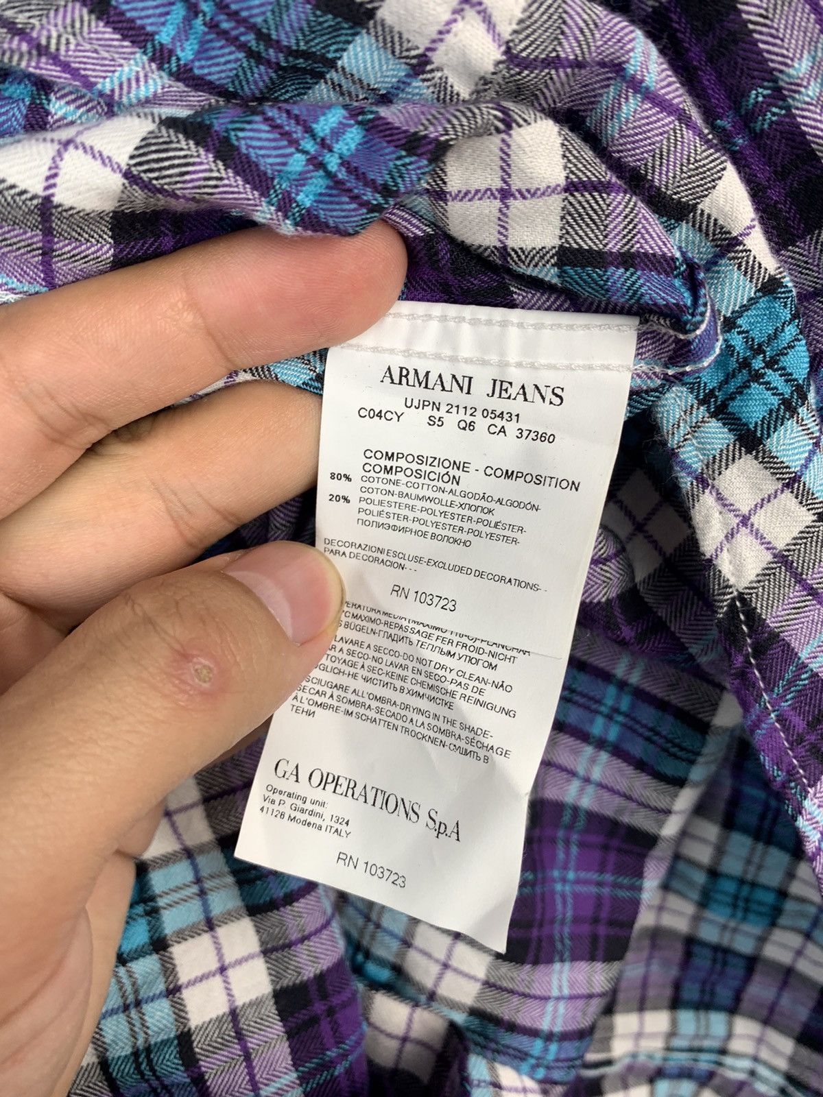 Armani Vintage Armani Jeans Logo Flannel Shirt Size US L / EU 52-54 / 3 - 8 Thumbnail
