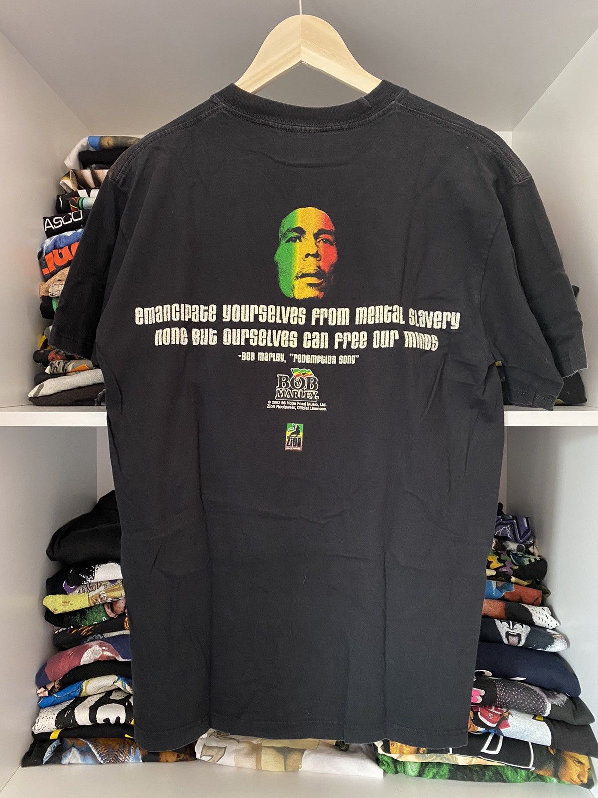 Vintage Bob Marley Redemption Song T Shirt 2002 Size US M / EU 48-50 / 2 - 2 Thumbnail
