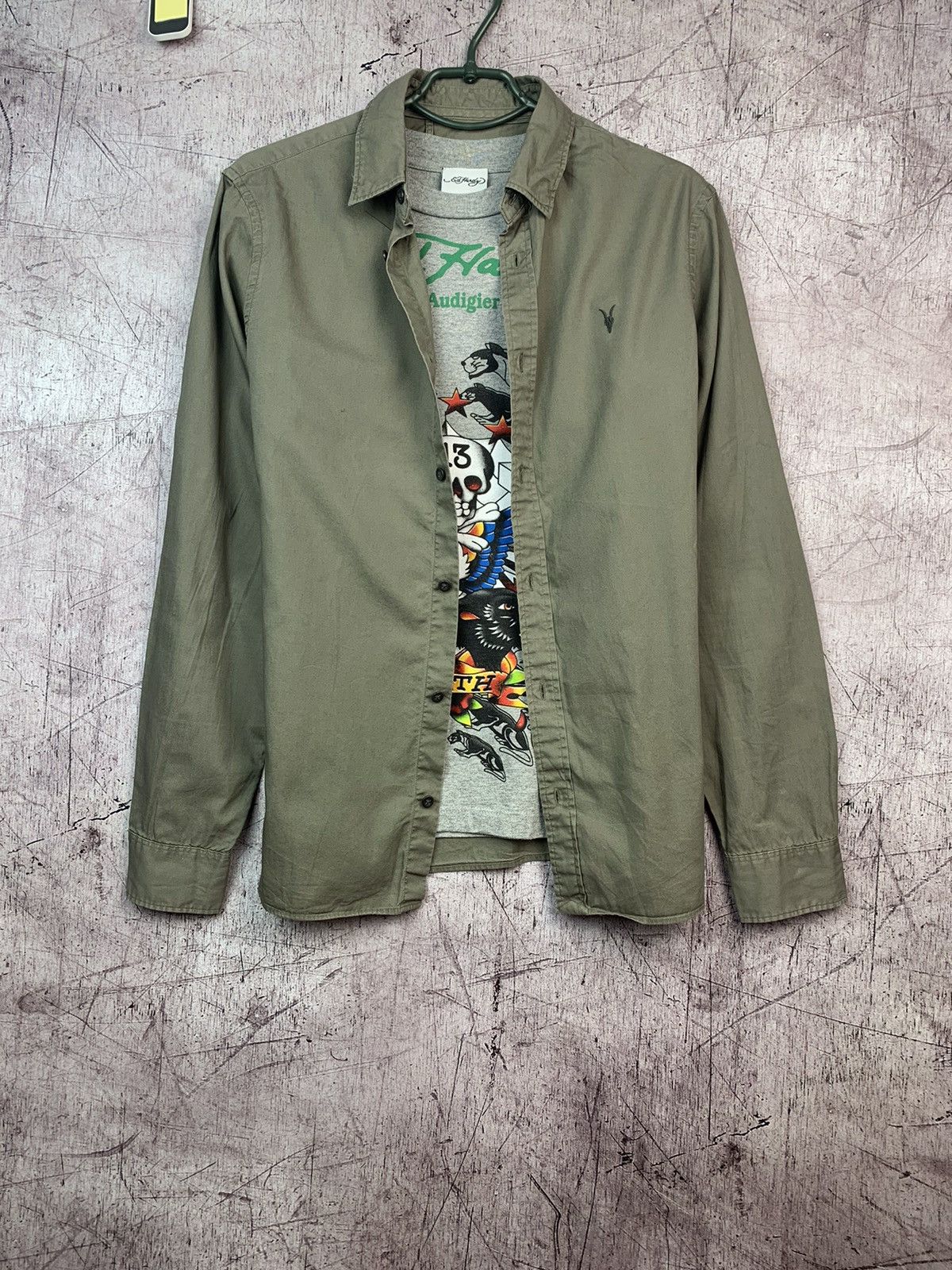 Allsaints × Flannel Allsaints Mens Flannel Redondo Long Sleeve Shirt Size US S / EU 44-46 / 1 - 1 Thumbnail