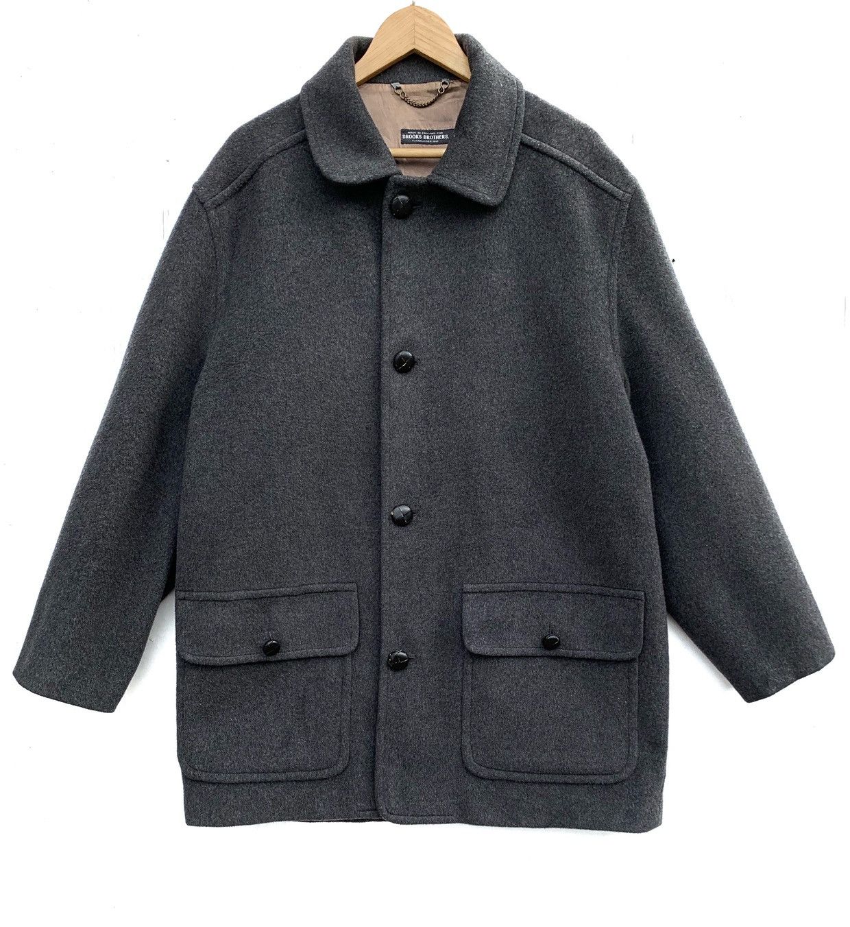 Brooks Brothers × Designer ☃️ Brooks Brothers England Wool Heavy Coat Jacket Size US L / EU 52-54 / 3 - 1 Thumbnail
