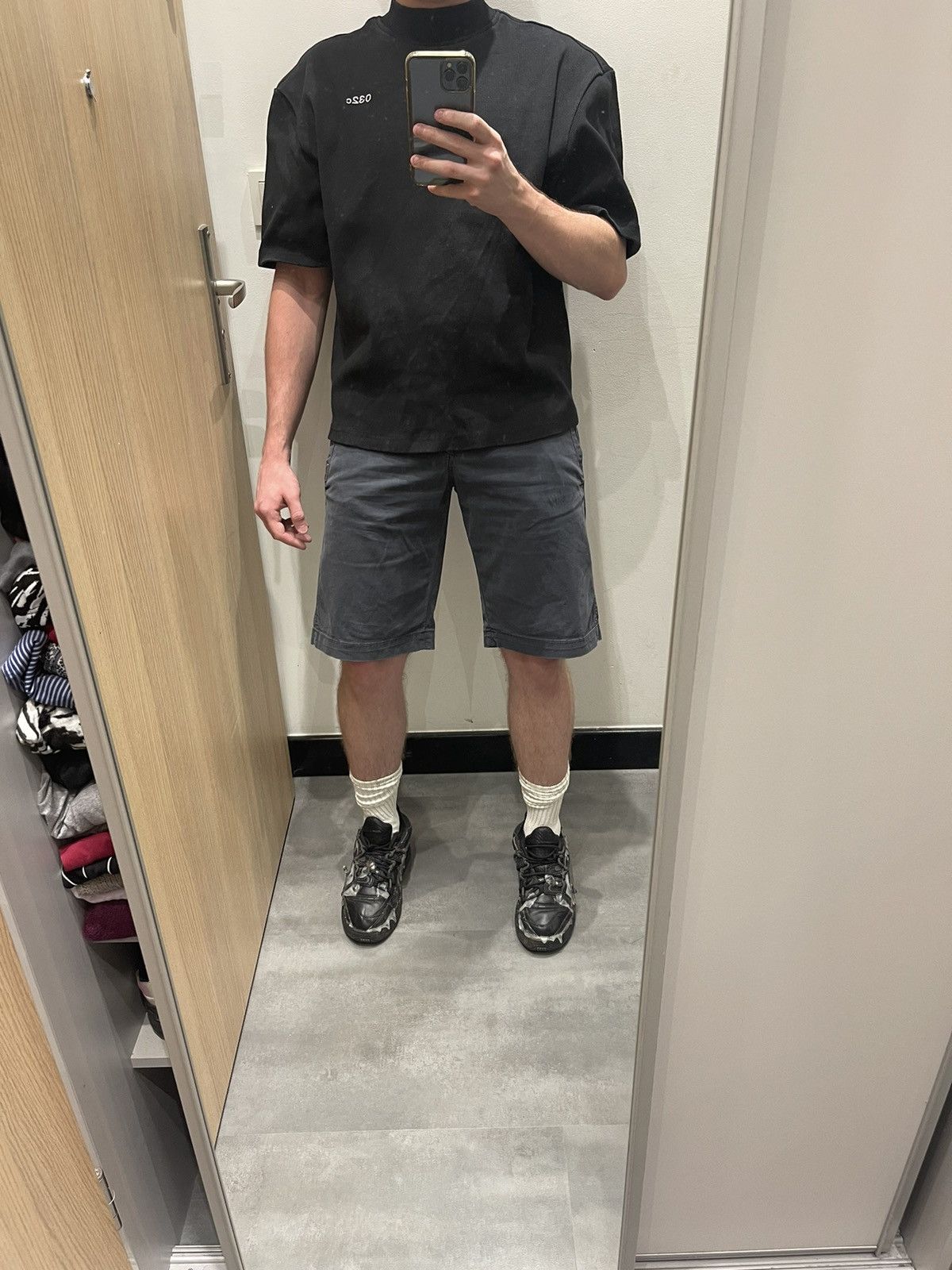 90S Dirk Bikkembergs Metal Pin Dark Grey Shorts