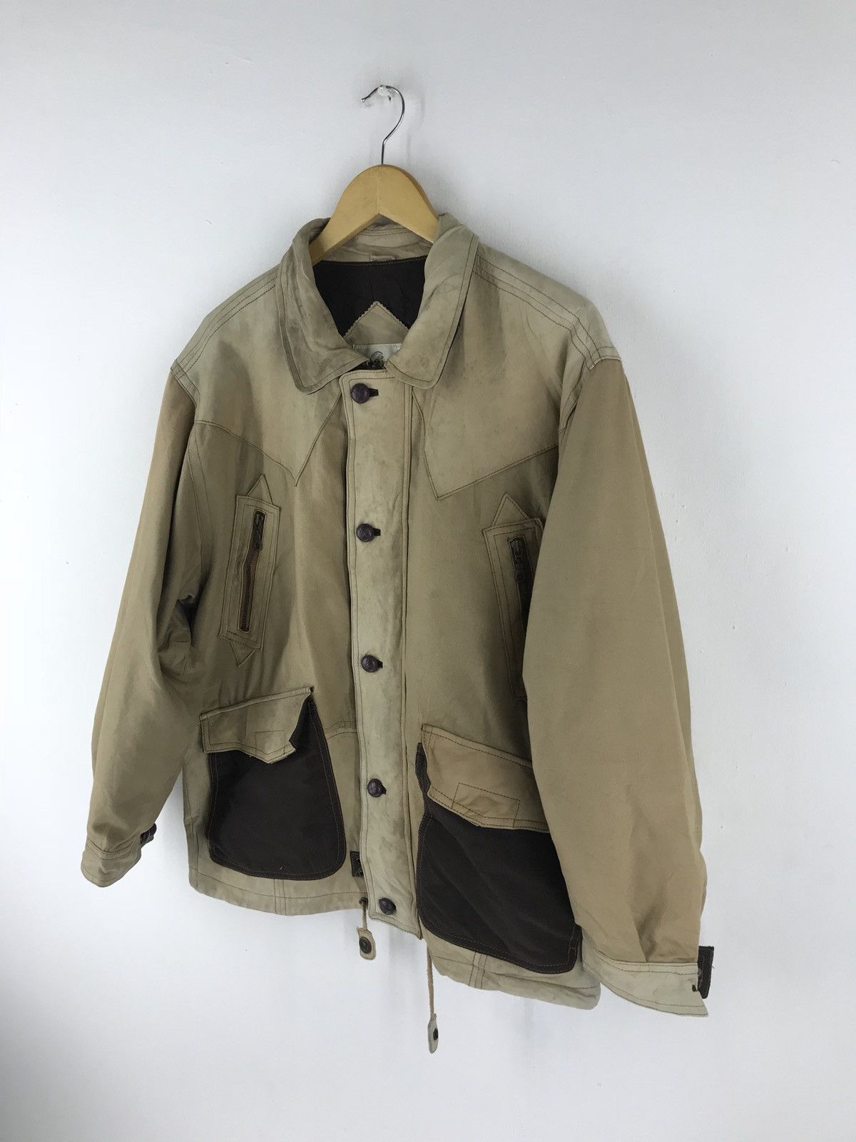 Japanese Brand 🔥Catch On Feel The Future Half Leather Hunting Jacket Size US M / EU 48-50 / 2 - 2 Thumbnail