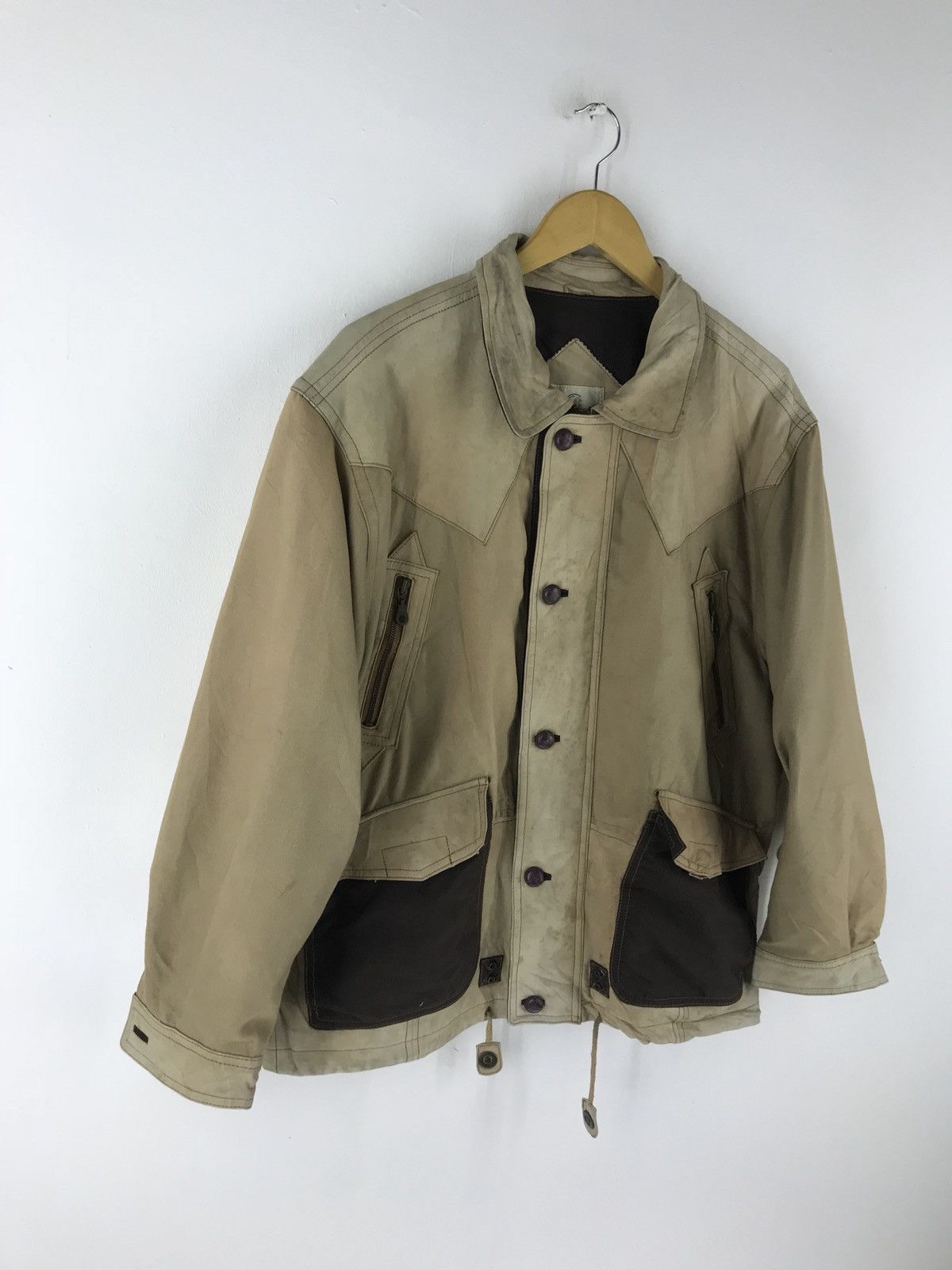 Japanese Brand 🔥Catch On Feel The Future Half Leather Hunting Jacket Size US M / EU 48-50 / 2 - 3 Thumbnail