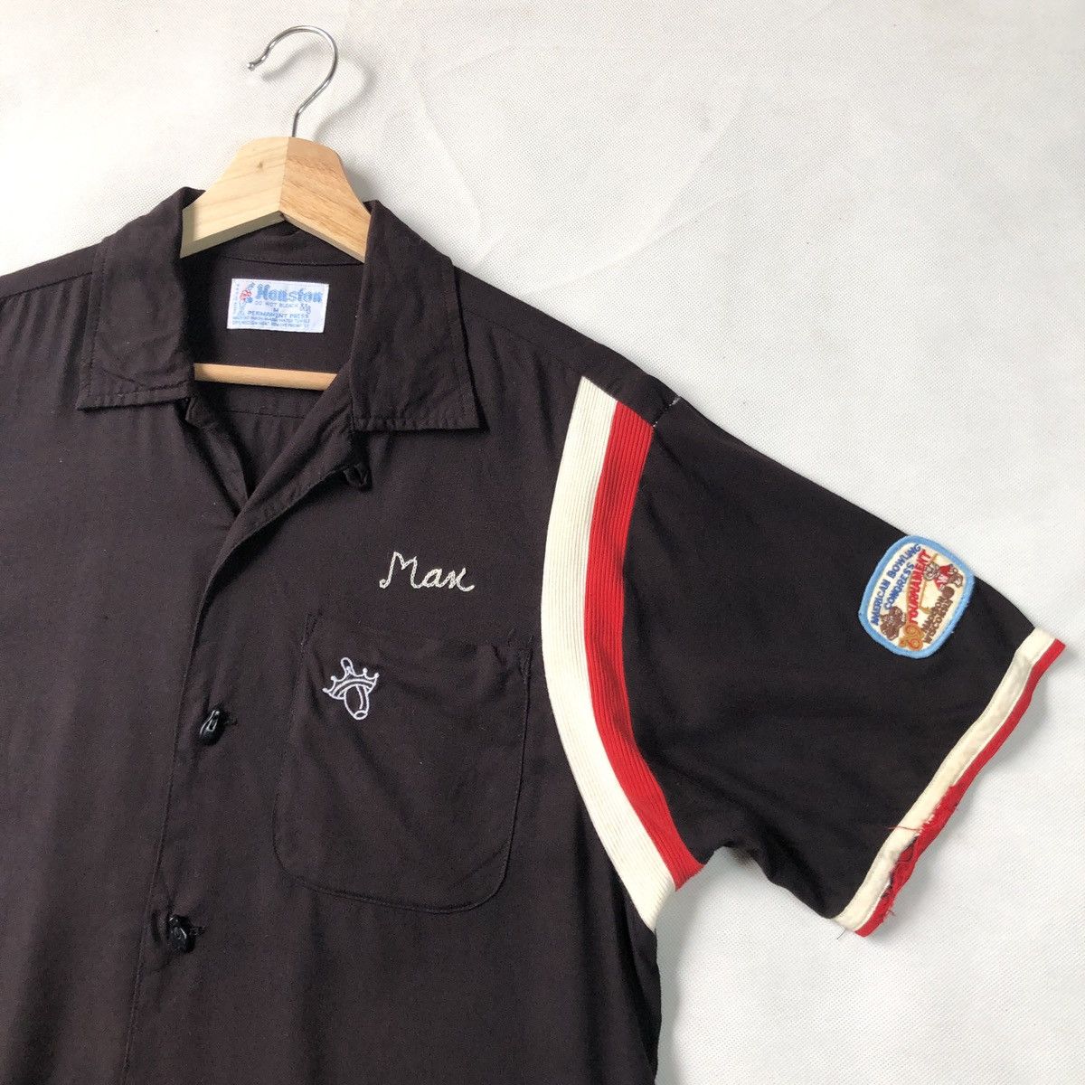 Japanese Brand Rare! Houston Rayon Bowling 60s Design Shirt Chainstitch Size US M / EU 48-50 / 2 - 3 Thumbnail