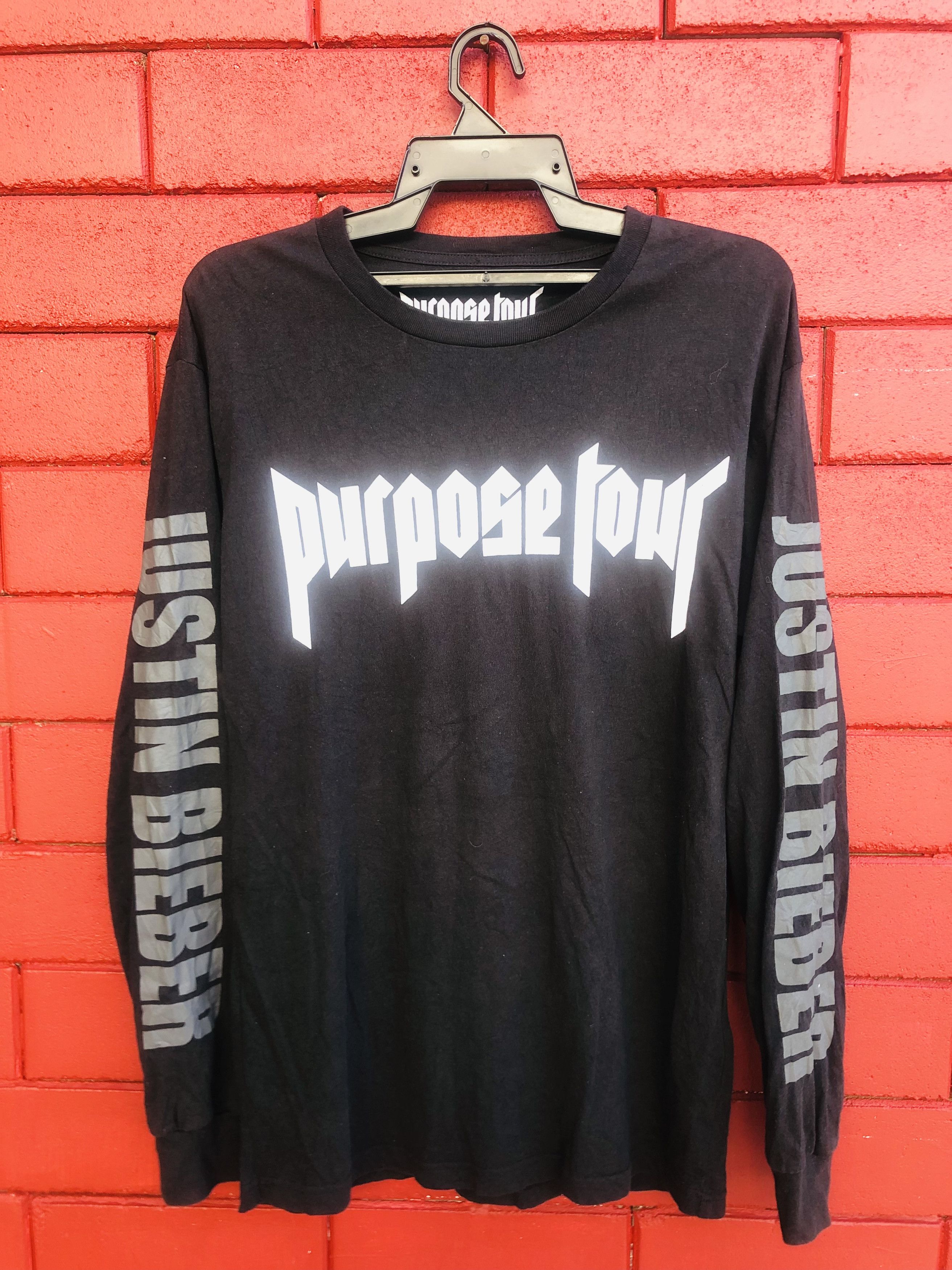 image of Vintage Justin Bieber Long Sleeve in Black, Men's (Size Medium)