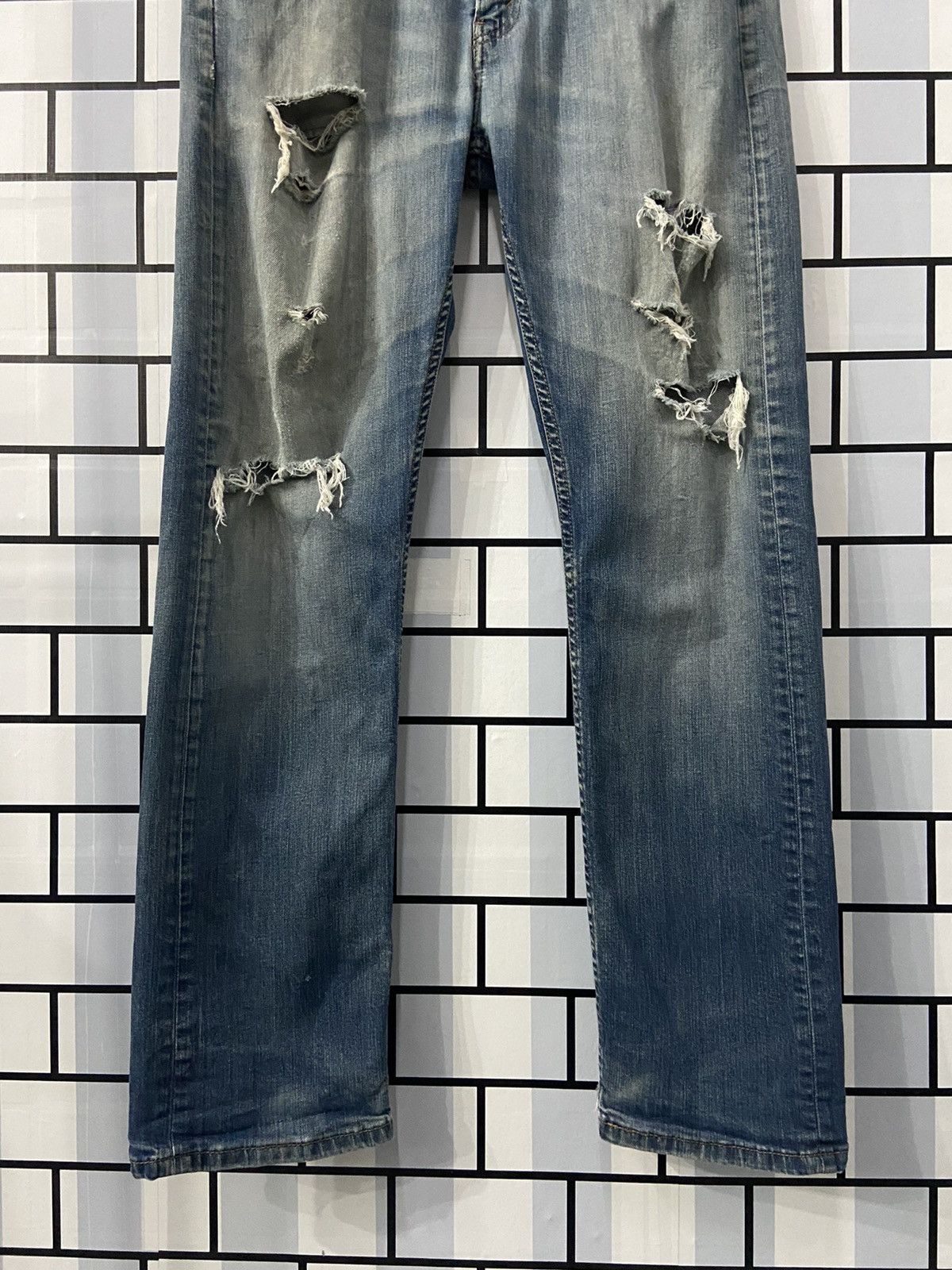 Levi's × Vintage Vintage Levi’s 505 Distressed Blue Wash Denim Pants Size US 36 / EU 52 - 5 Thumbnail