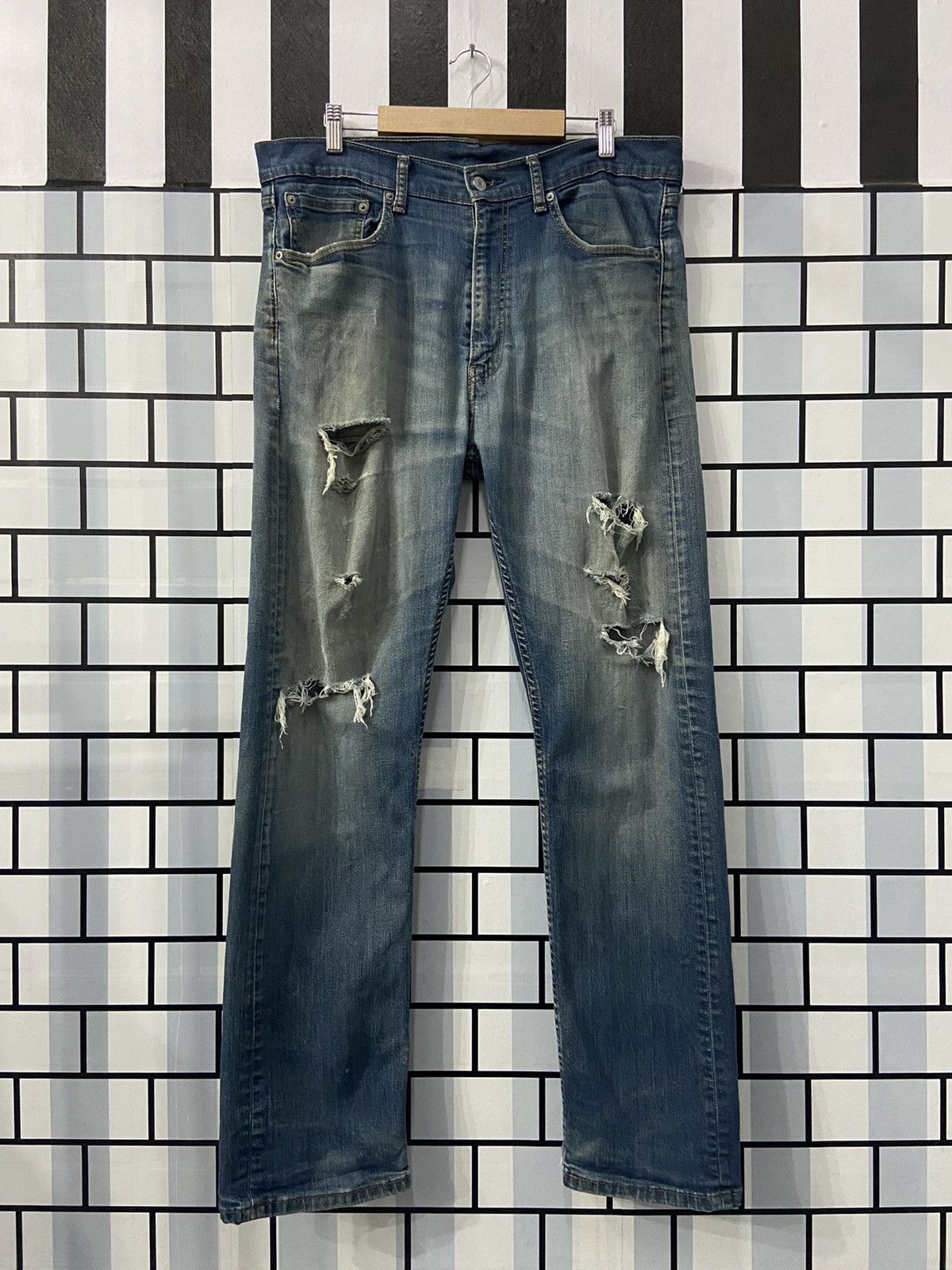 Levi's 505 REGULAR FIT tapered denim pants for men, size w33 cotton blue type Vintage Second Hand