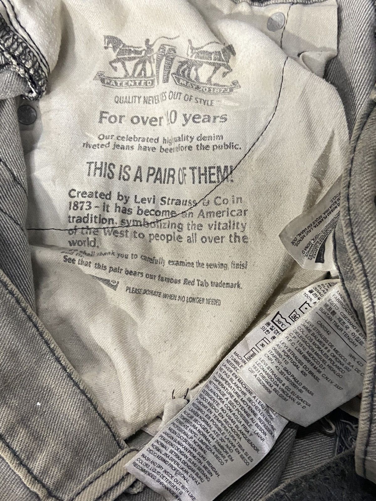 Levi's × Vintage Vintage Levi’s 511 Dirty Grey Denim Pants 36X34 Size US 36 / EU 52 - 19 Thumbnail