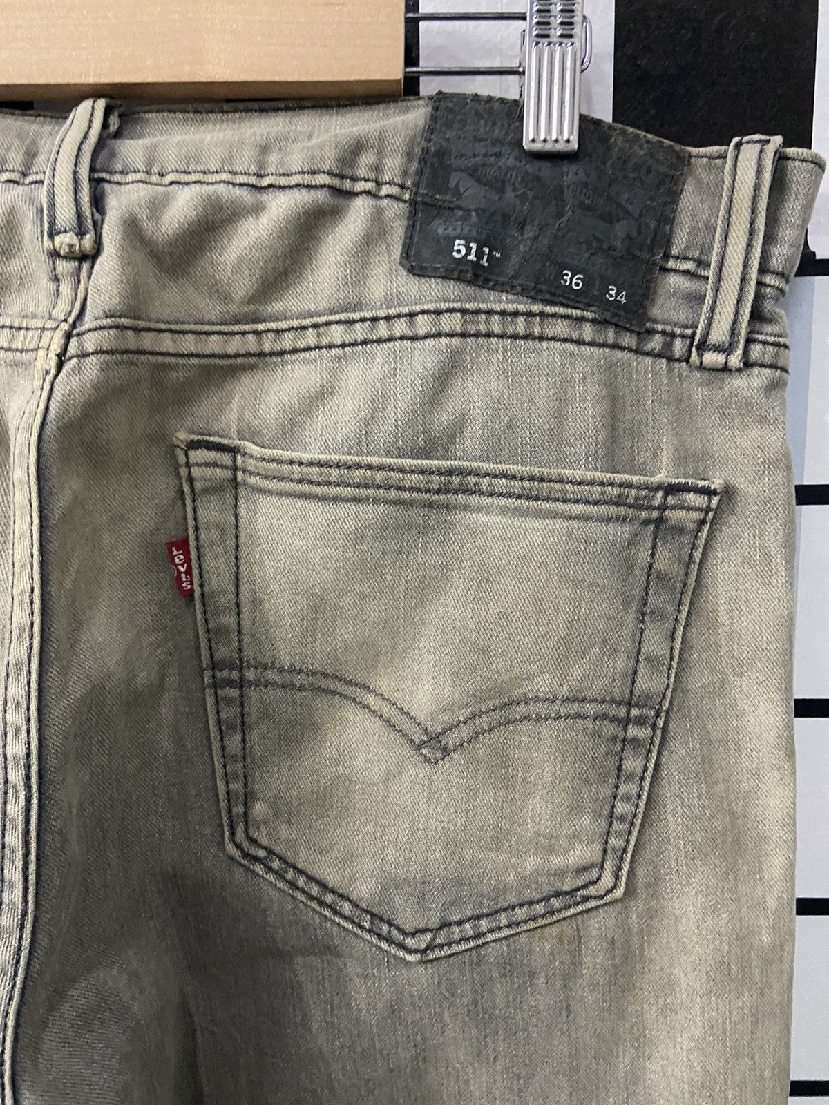 Levi's × Vintage Vintage Levi’s 511 Dirty Grey Denim Pants 36X34 Size US 36 / EU 52 - 15 Thumbnail