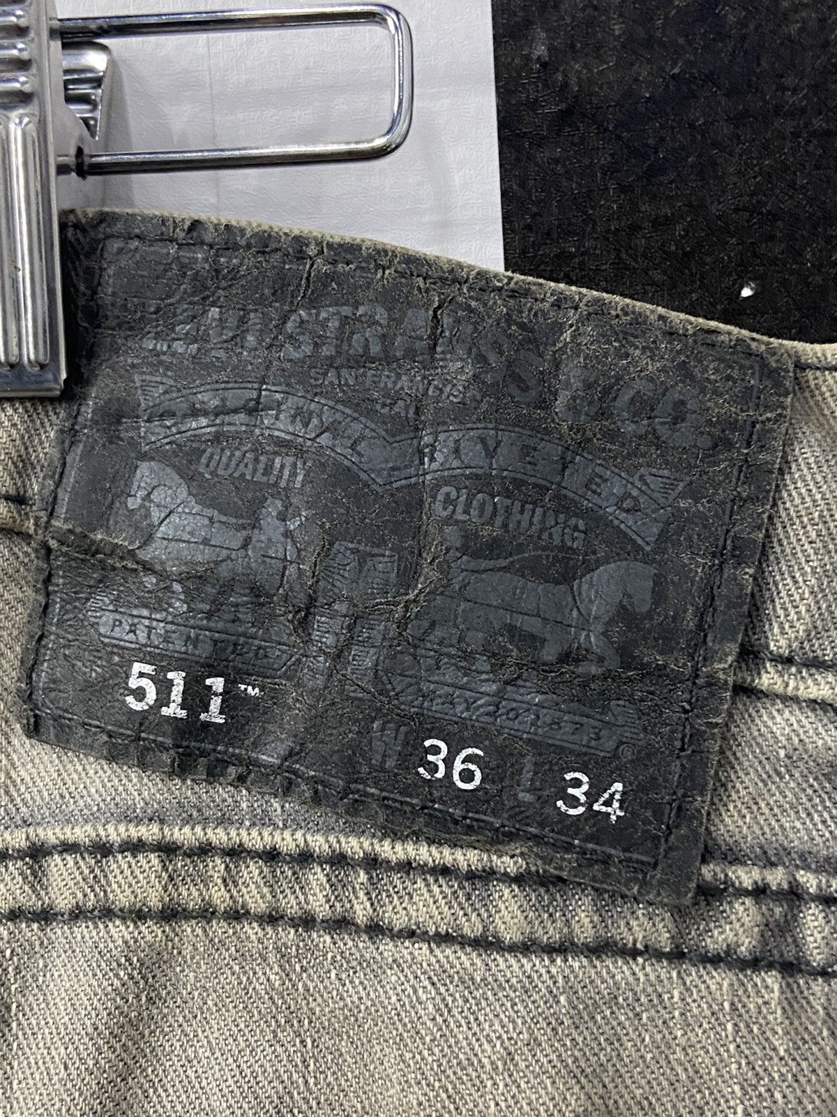 Levi's × Vintage Vintage Levi’s 511 Dirty Grey Denim Pants 36X34 Size US 36 / EU 52 - 17 Thumbnail