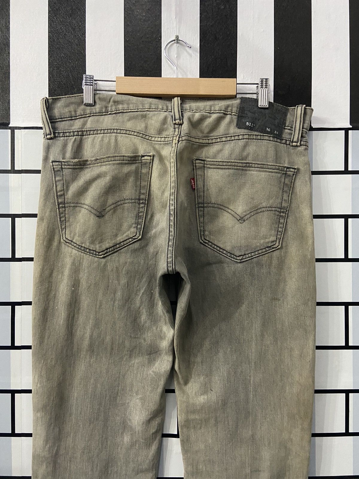 Levi's × Vintage Vintage Levi’s 511 Dirty Grey Denim Pants 36X34 Size US 36 / EU 52 - 10 Thumbnail