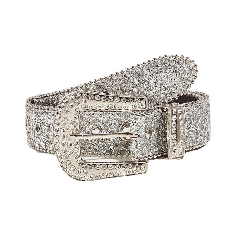 Other Silver Shine Rhinestone Waist Belt Size ONE SIZE - 1 Thumbnail