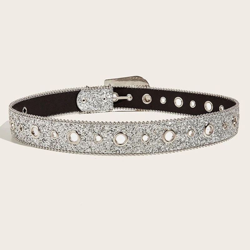 Other Silver Shine Rhinestone Waist Belt Size ONE SIZE - 3 Thumbnail