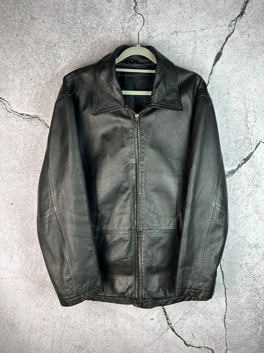 Vintage Vintage avant garde real genuine leather jacket | Grailed