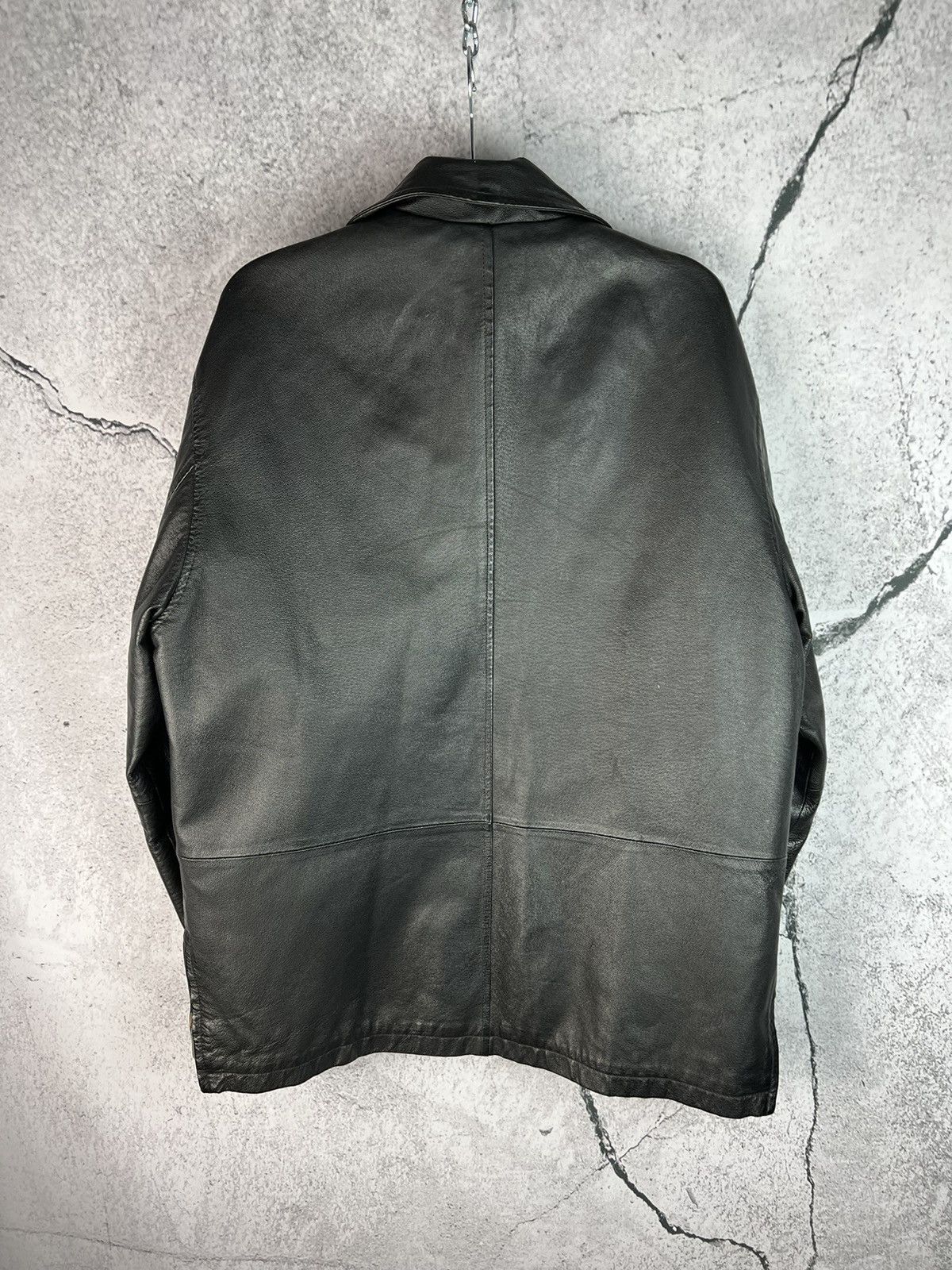 Vintage Vintage avant garde real genuine leather jacket Size US M / EU 48-50 / 2 - 2 Thumbnail