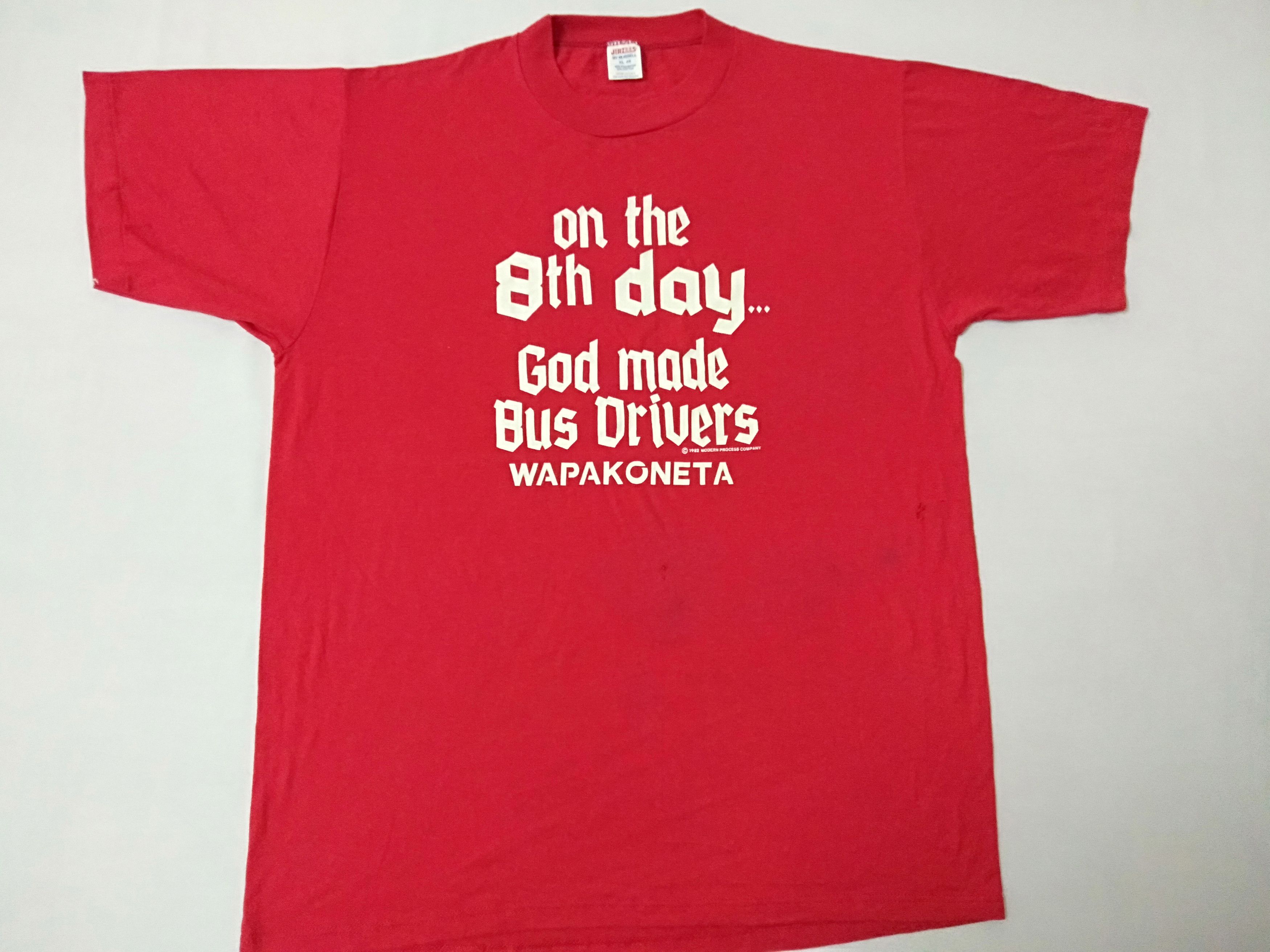 Russell Athletic Vintage 80s 1982 50/50 Russell USA God Made Bus Driver Tee Size US L / EU 52-54 / 3 - 1 Thumbnail