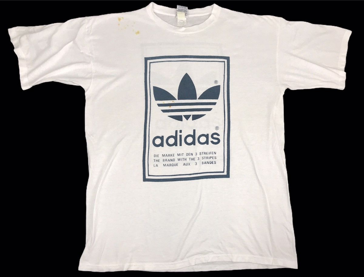 Vintage 90s Adidas Trefoil Big Logo Spell Out Tee