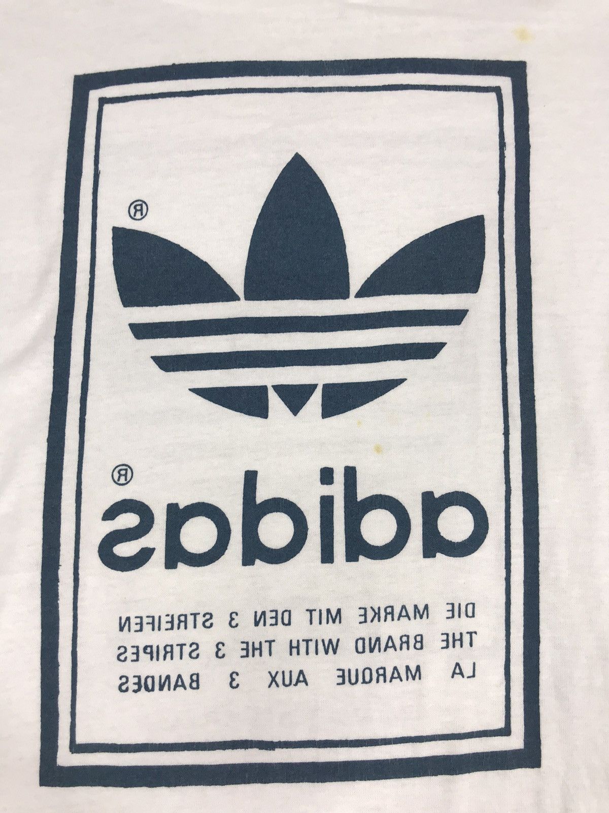Adidas Vintage 90s Adidas Trefoil Big Logo Spell Out Tee Size US XL / EU 56 / 4 - 4 Thumbnail