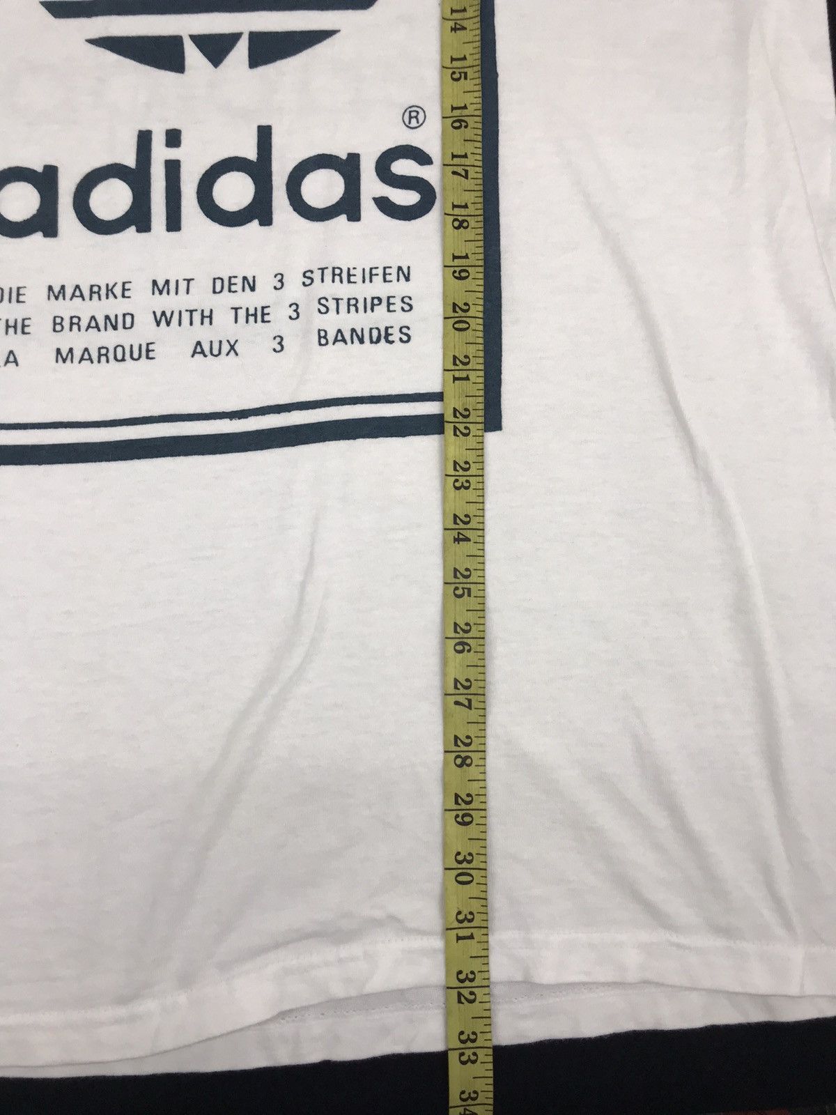 Adidas Vintage 90s Adidas Trefoil Big Logo Spell Out Tee Size US XL / EU 56 / 4 - 8 Thumbnail