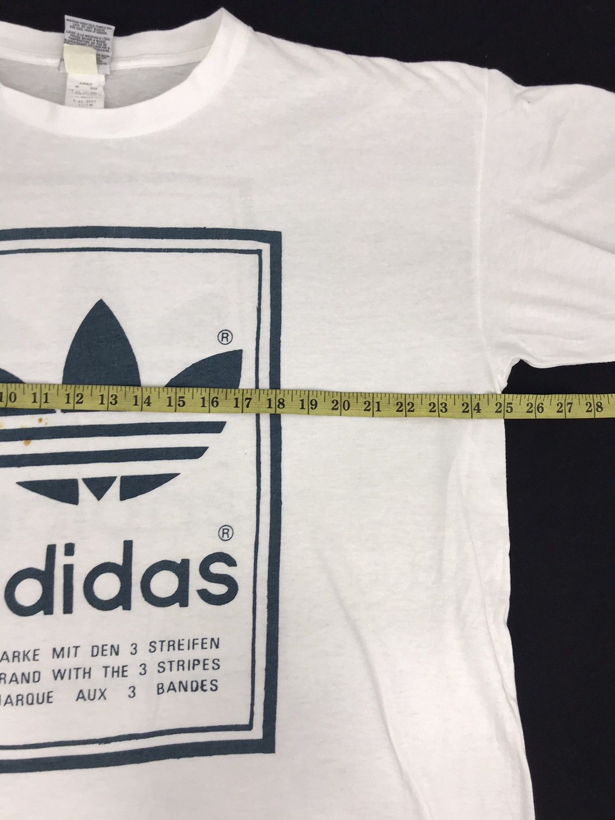 Adidas Vintage 90s Adidas Trefoil Big Logo Spell Out Tee Size US XL / EU 56 / 4 - 7 Thumbnail