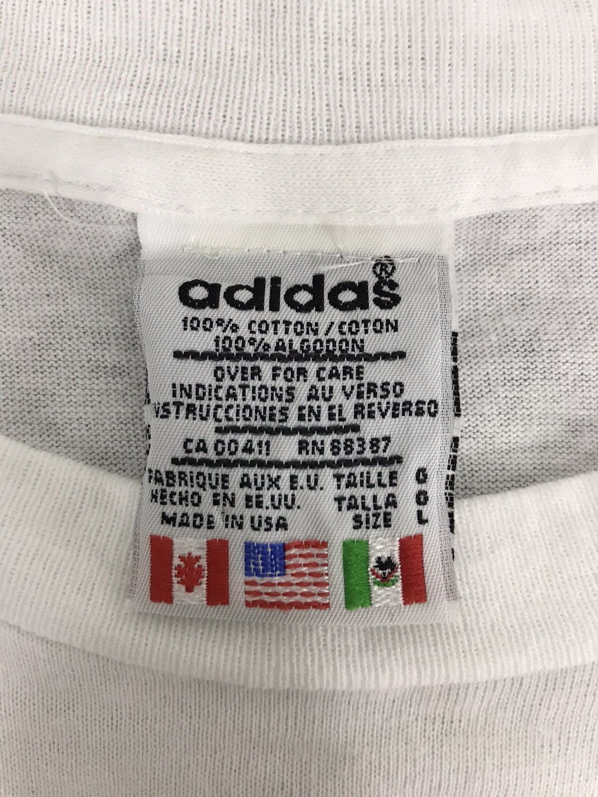 Adidas Vintage 90s Adidas Trefoil Big Logo Spell Out Tee Size US XL / EU 56 / 4 - 5 Thumbnail