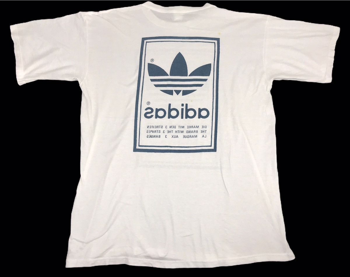 Adidas Vintage 90s Adidas Trefoil Big Logo Spell Out Tee Size US XL / EU 56 / 4 - 2 Thumbnail