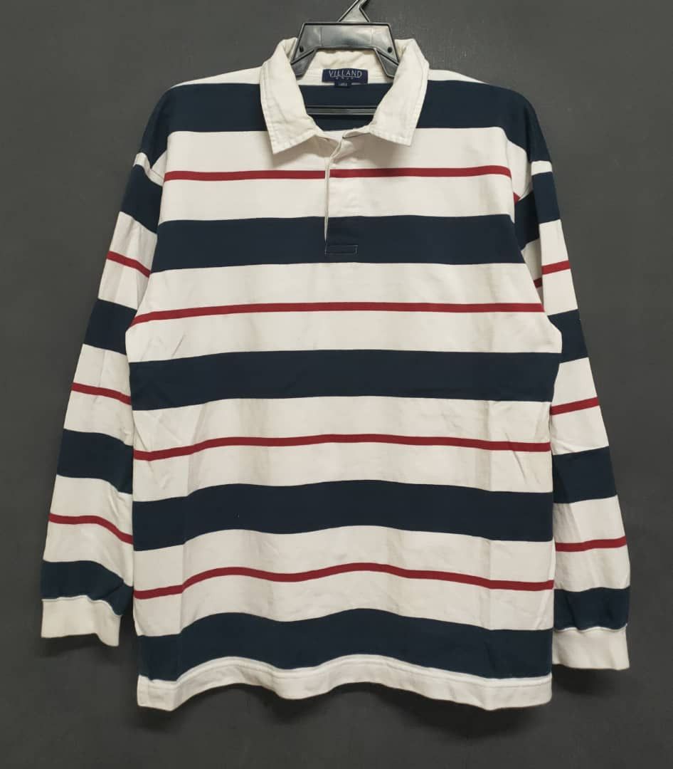 Japanese Brand Villand stripes polo Size US L / EU 52-54 / 3 - 1 Thumbnail
