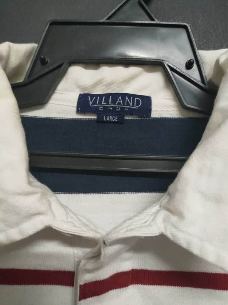 Japanese Brand Villand stripes polo Size US L / EU 52-54 / 3 - 3 Thumbnail