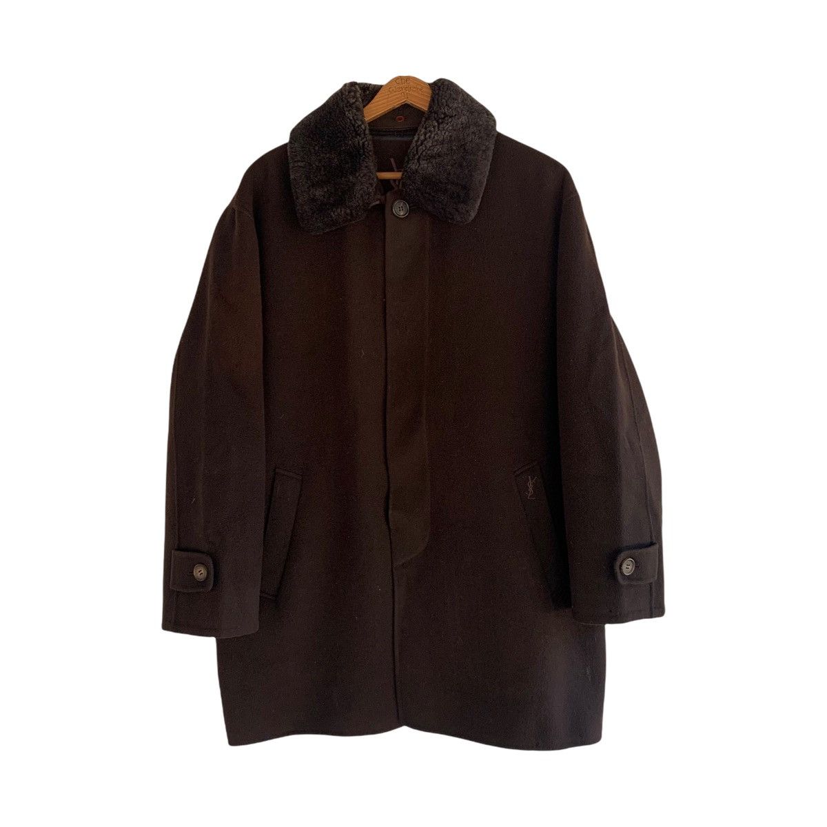 Yves Saint Laurent Yves Saint Laurent Wool Coat Jacket Size US L / EU 52-54 / 3 - 1 Thumbnail