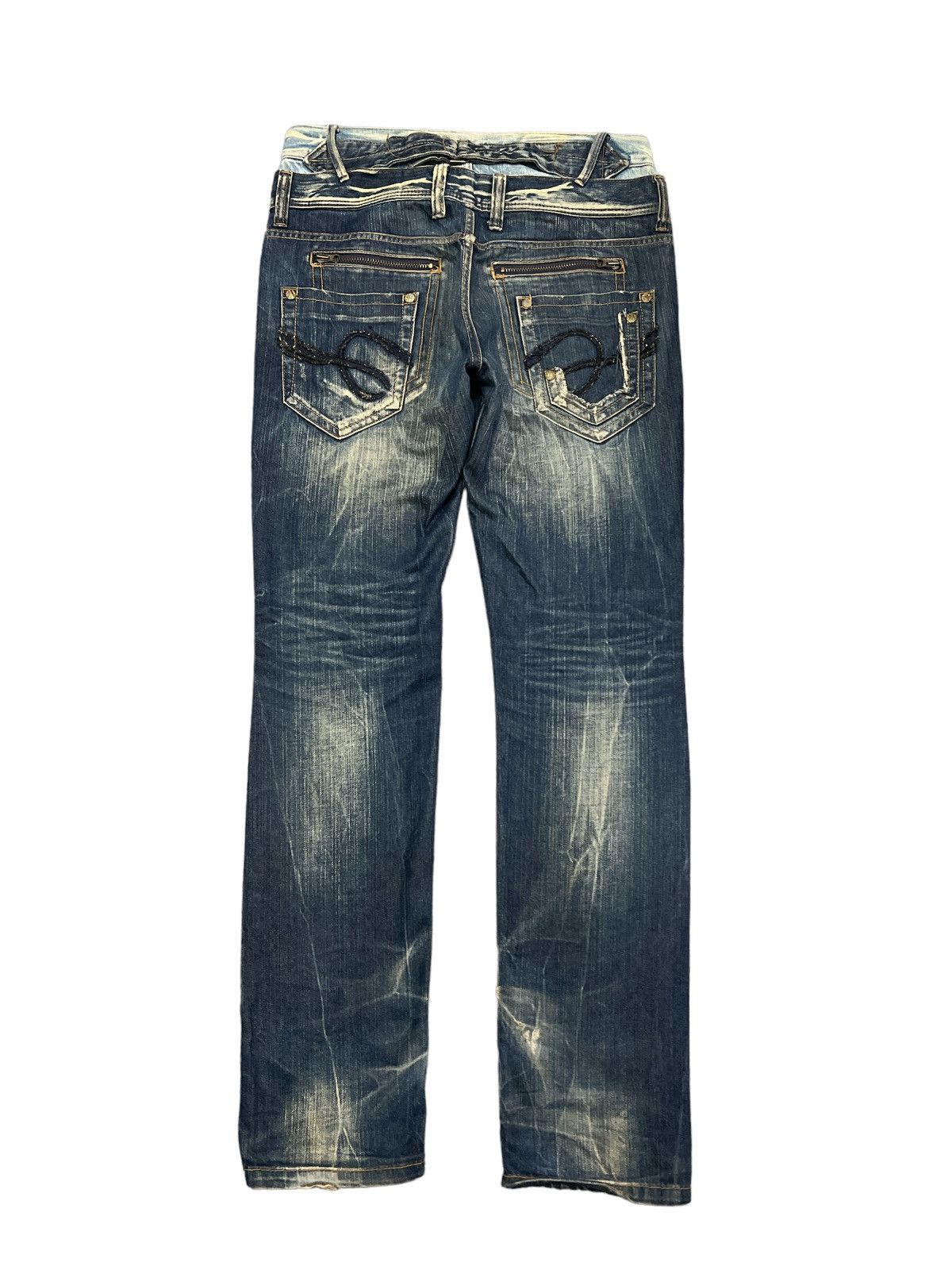 Japanese Brand RARE💥LIMITED DESING THRASHED RUSTY DENIM PANT Size US 34 / EU 50 - 7 Thumbnail