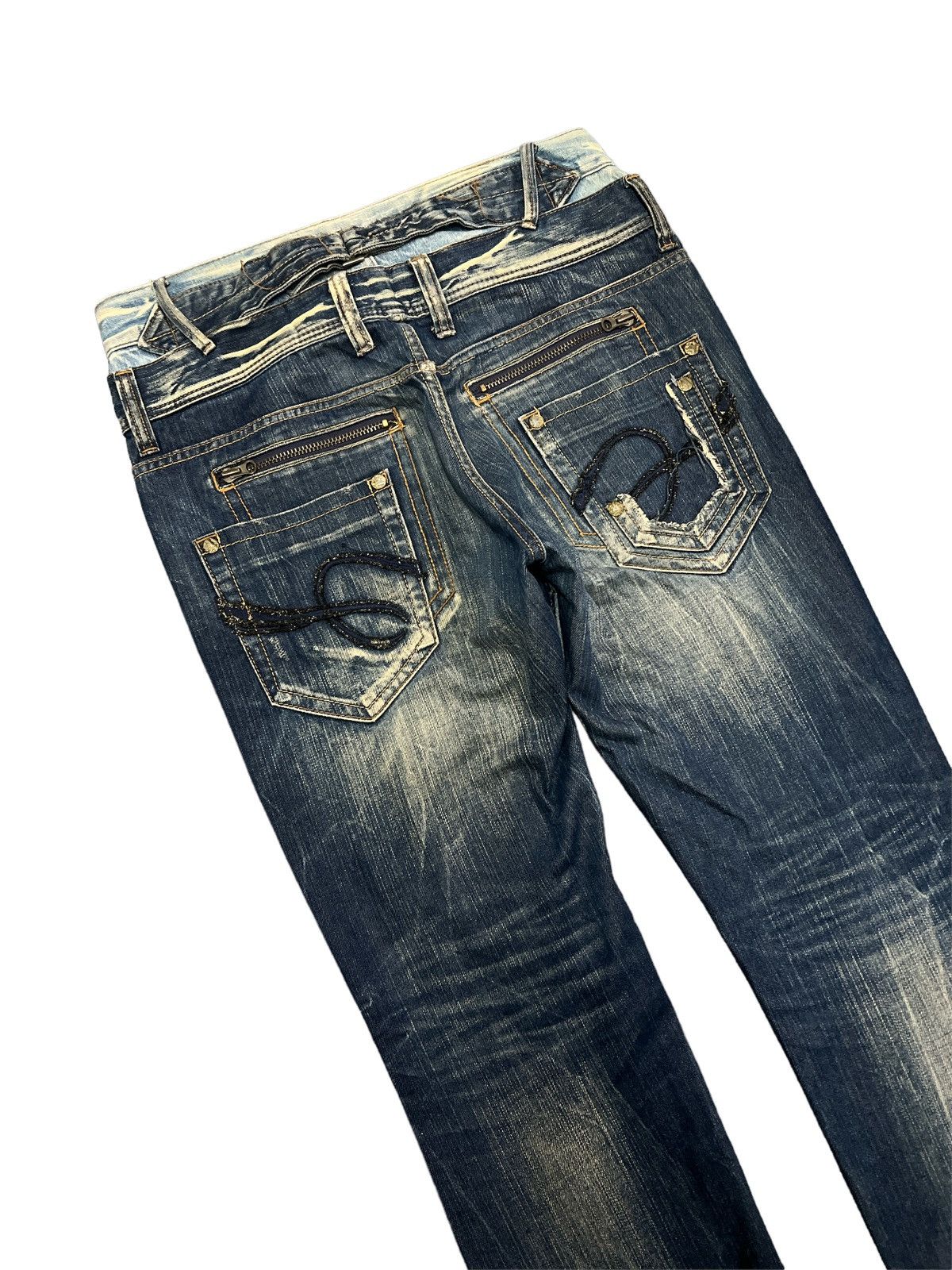 Japanese Brand RARE💥LIMITED DESING THRASHED RUSTY DENIM PANT Size US 34 / EU 50 - 8 Thumbnail