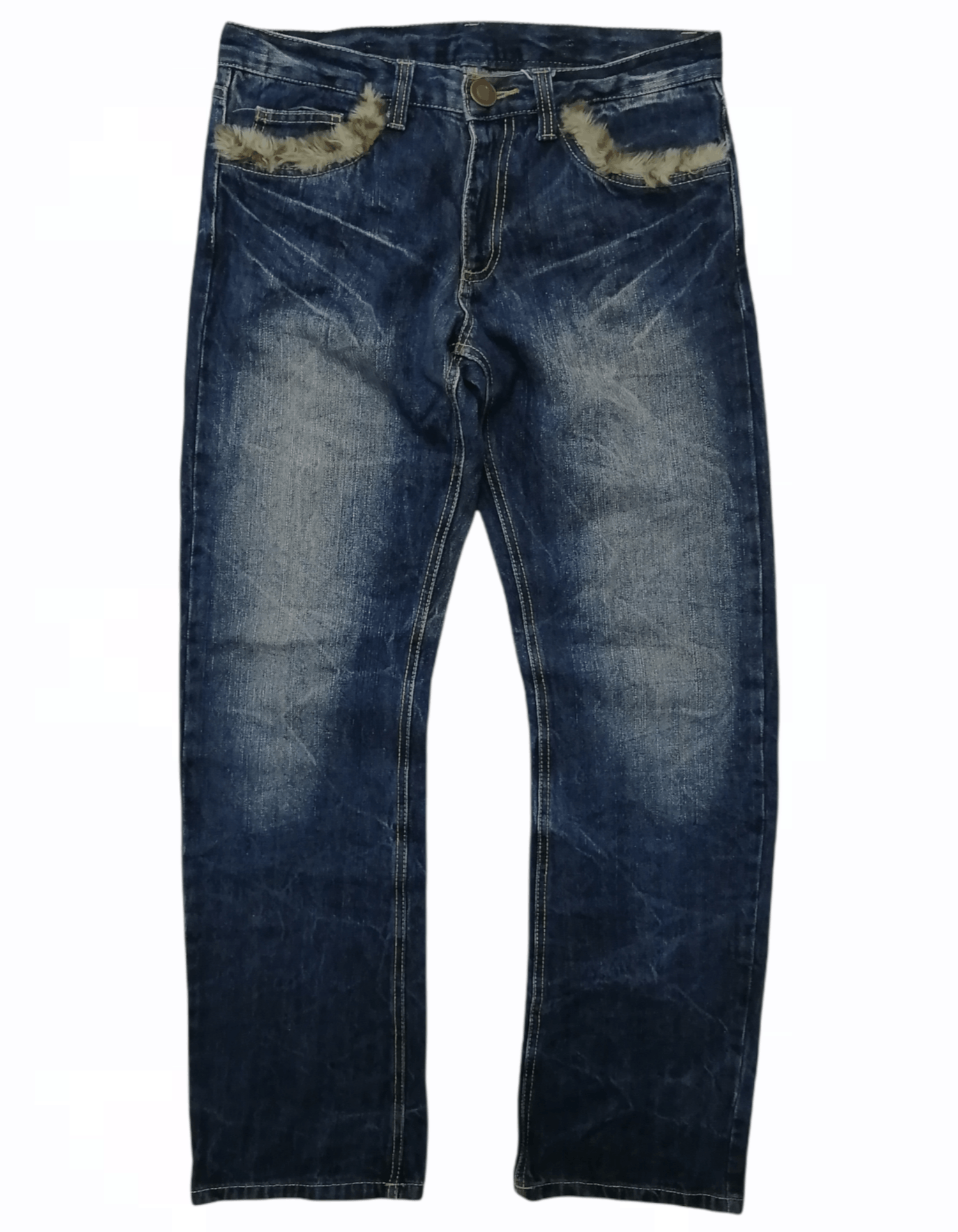 Japanese Brand Japanese Brand Nice Design Distressed Lower Rise Jeans Size 32" / US 10 / IT 46 - 1 Thumbnail