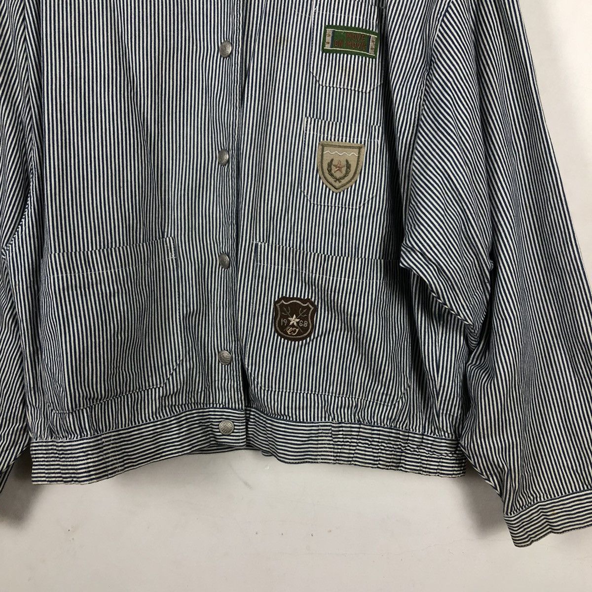 Japanese Brand STRIPE JACKET SUNFORD SAFETY FIRST VARSITY JACKET Size US M / EU 48-50 / 2 - 4 Thumbnail