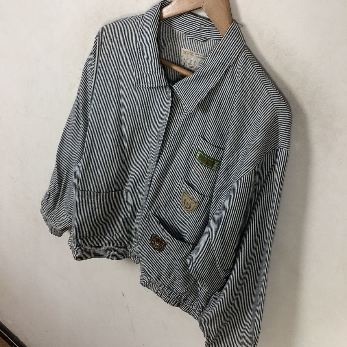 Japanese Brand STRIPE JACKET SUNFORD SAFETY FIRST VARSITY JACKET Size US M / EU 48-50 / 2 - 5 Thumbnail