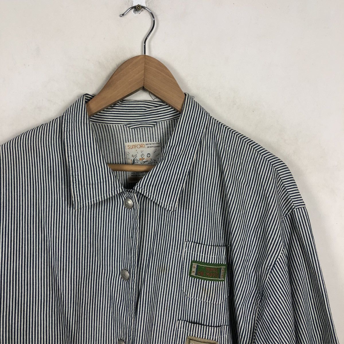 Japanese Brand STRIPE JACKET SUNFORD SAFETY FIRST VARSITY JACKET Size US M / EU 48-50 / 2 - 2 Thumbnail