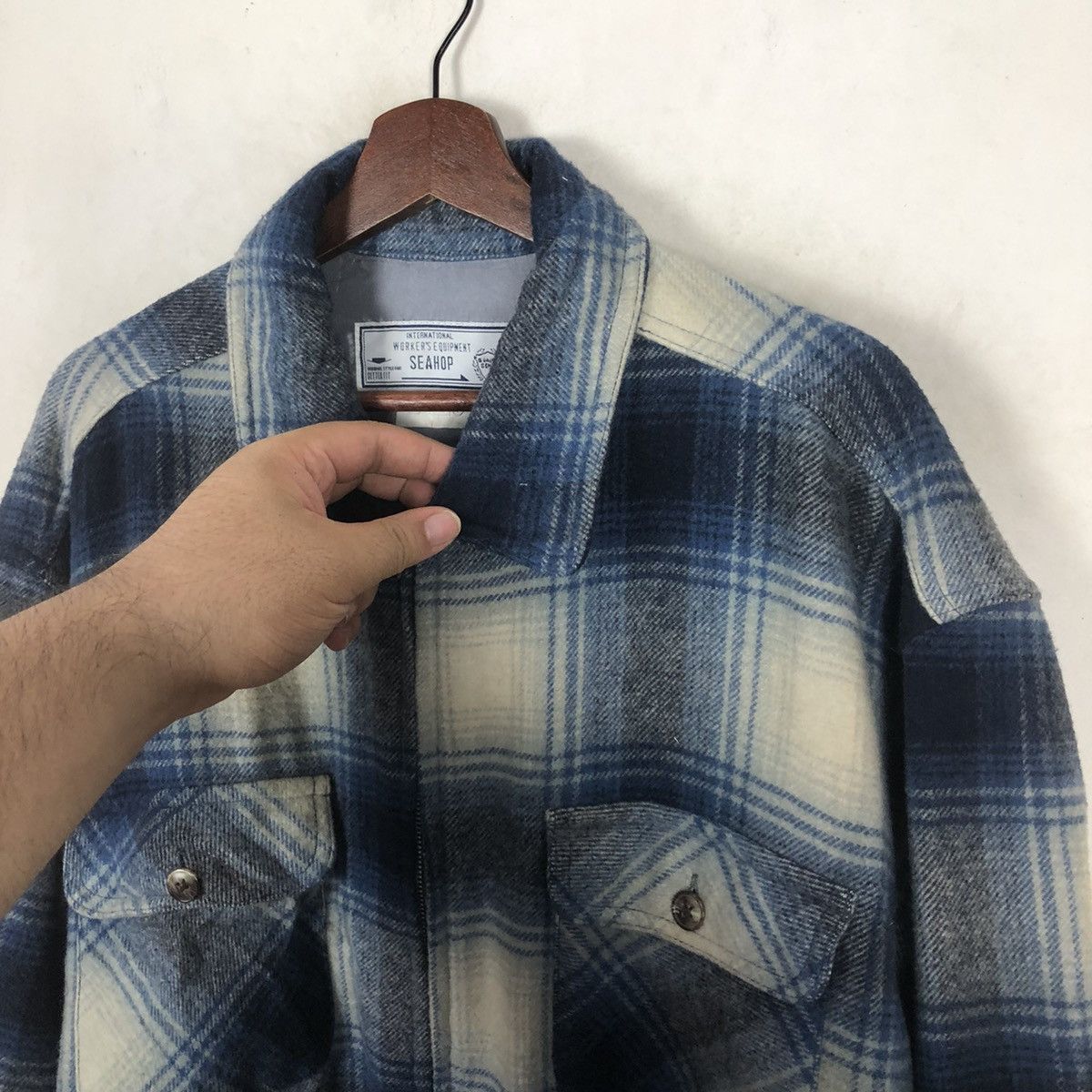 Japanese Brand SEAHOP FLANNEL ZIPPER JACKET WORKER TARTAN DESIGN Size US L / EU 52-54 / 3 - 4 Thumbnail