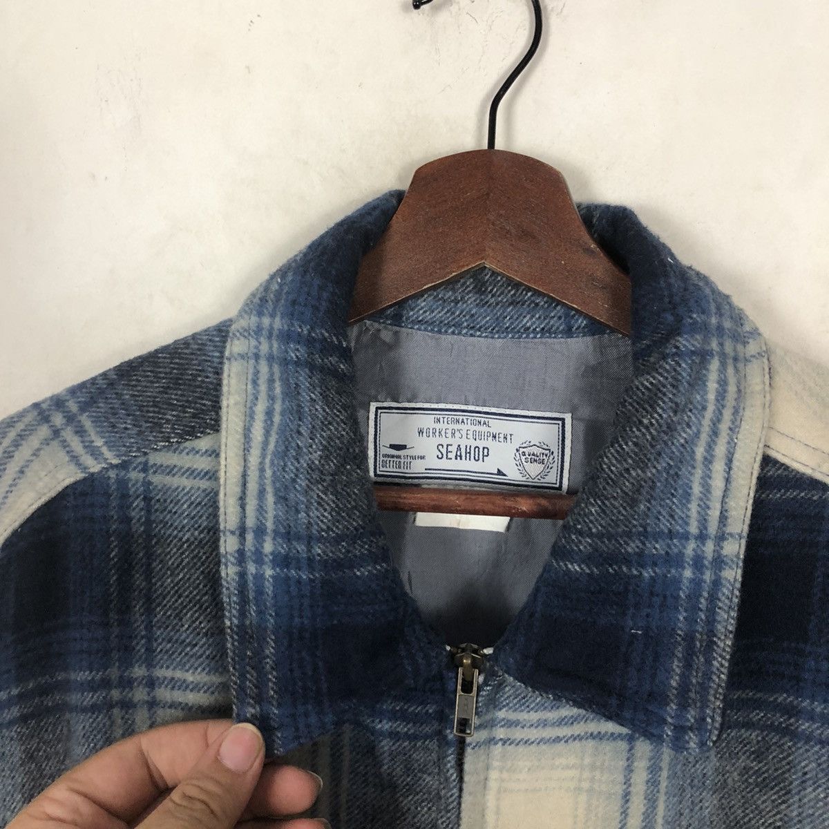 Japanese Brand SEAHOP FLANNEL ZIPPER JACKET WORKER TARTAN DESIGN Size US L / EU 52-54 / 3 - 6 Thumbnail