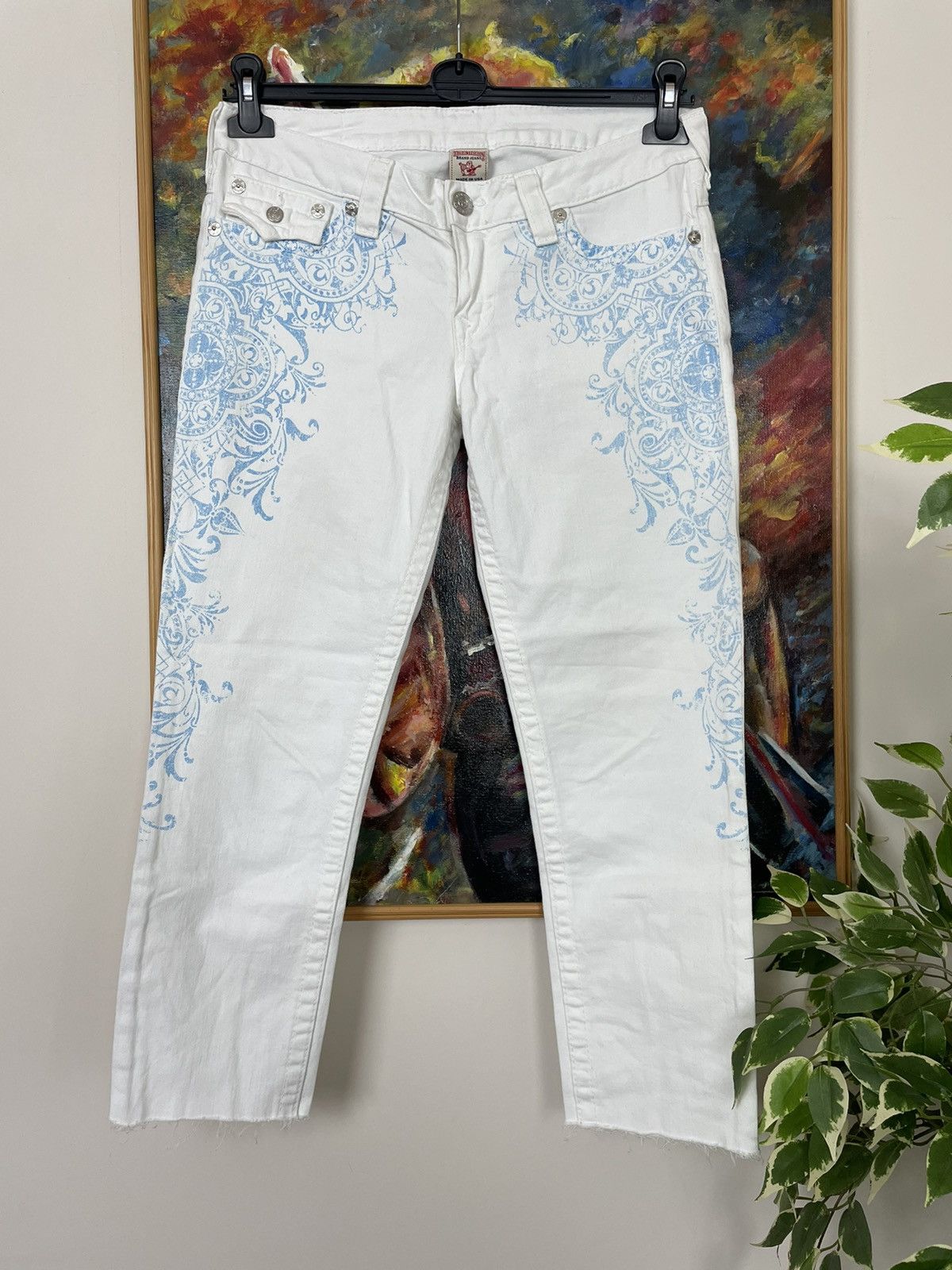 True Religion True Religion Vintage Y2k White Denim Pant USA Rare Og Hype Size 26" / US 2 / IT 38 - 1 Thumbnail