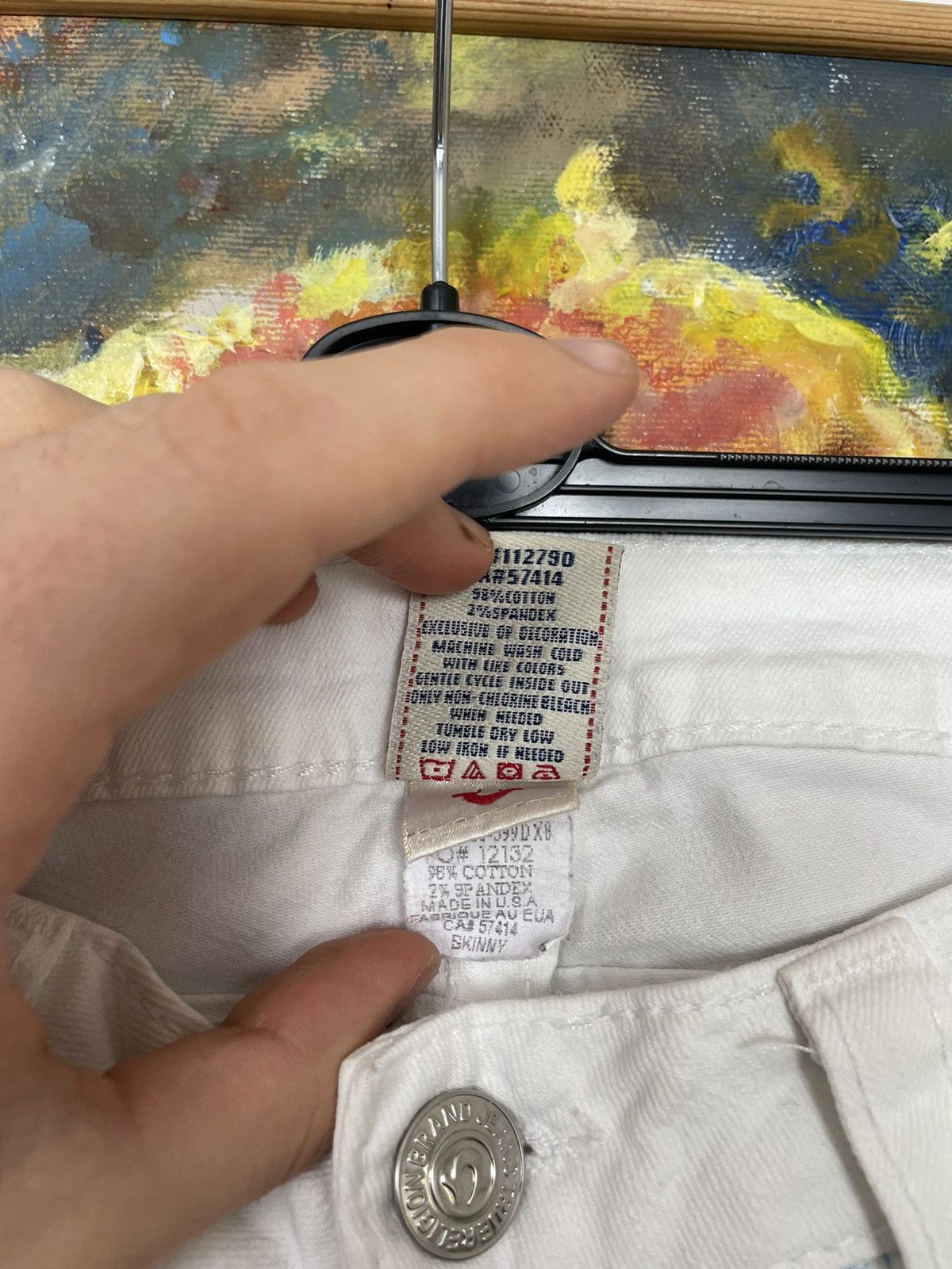 True Religion True Religion Vintage Y2k White Denim Pant USA Rare Og Hype Size 26" / US 2 / IT 38 - 4 Thumbnail