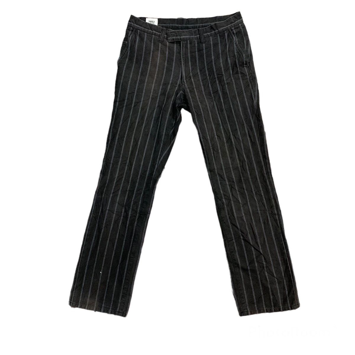 Takeo Kikuchi × Vintage Vintage Designer Takeo Kikuchi Black Striped Jeans Size US 30 / EU 46 - 1 Thumbnail