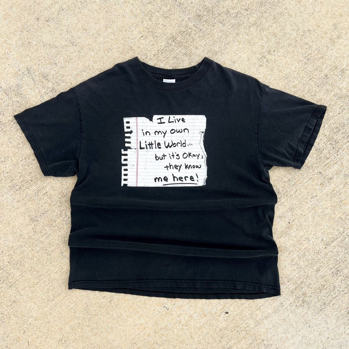 Vintage Vintage “Live in my Own World, they know me” Humor Funny Tee Size US L / EU 52-54 / 3 - 1 Thumbnail