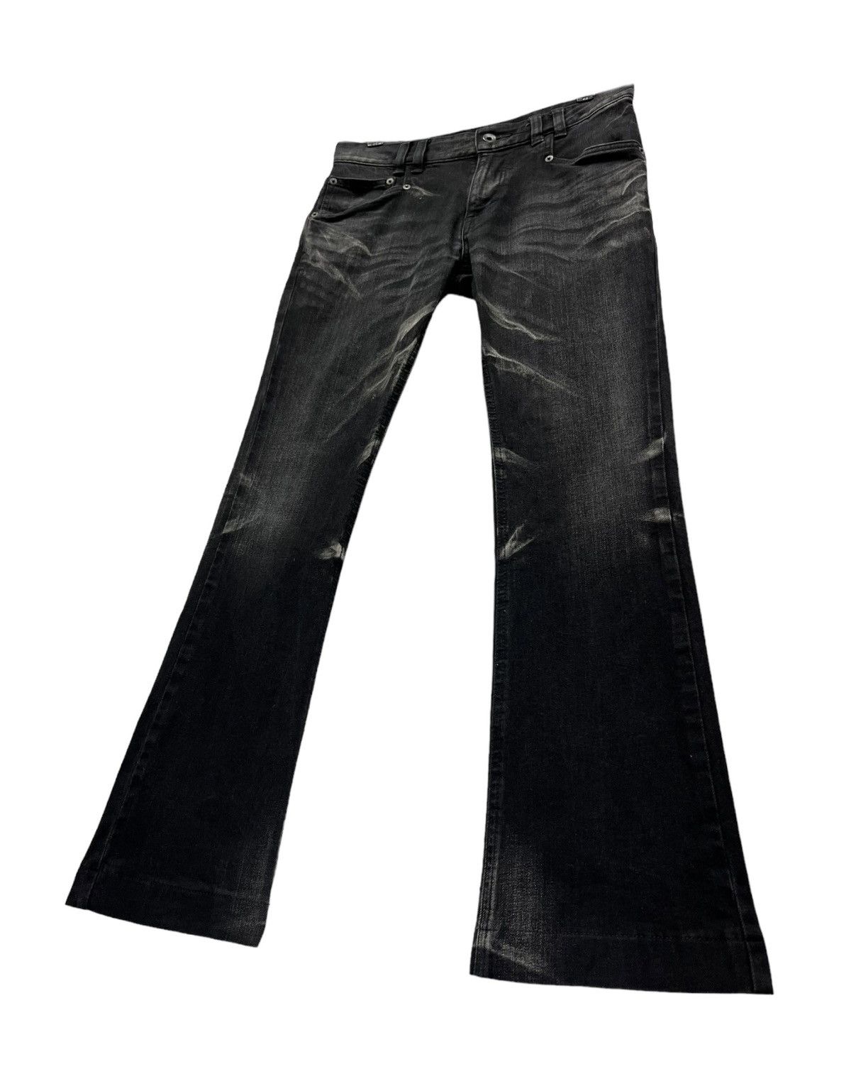 Michel Klein 90’s MICHEL KLEIN HOMME Stretch Denim Punk Whiskered Flare💥 Size US 30 / EU 46 - 3 Thumbnail