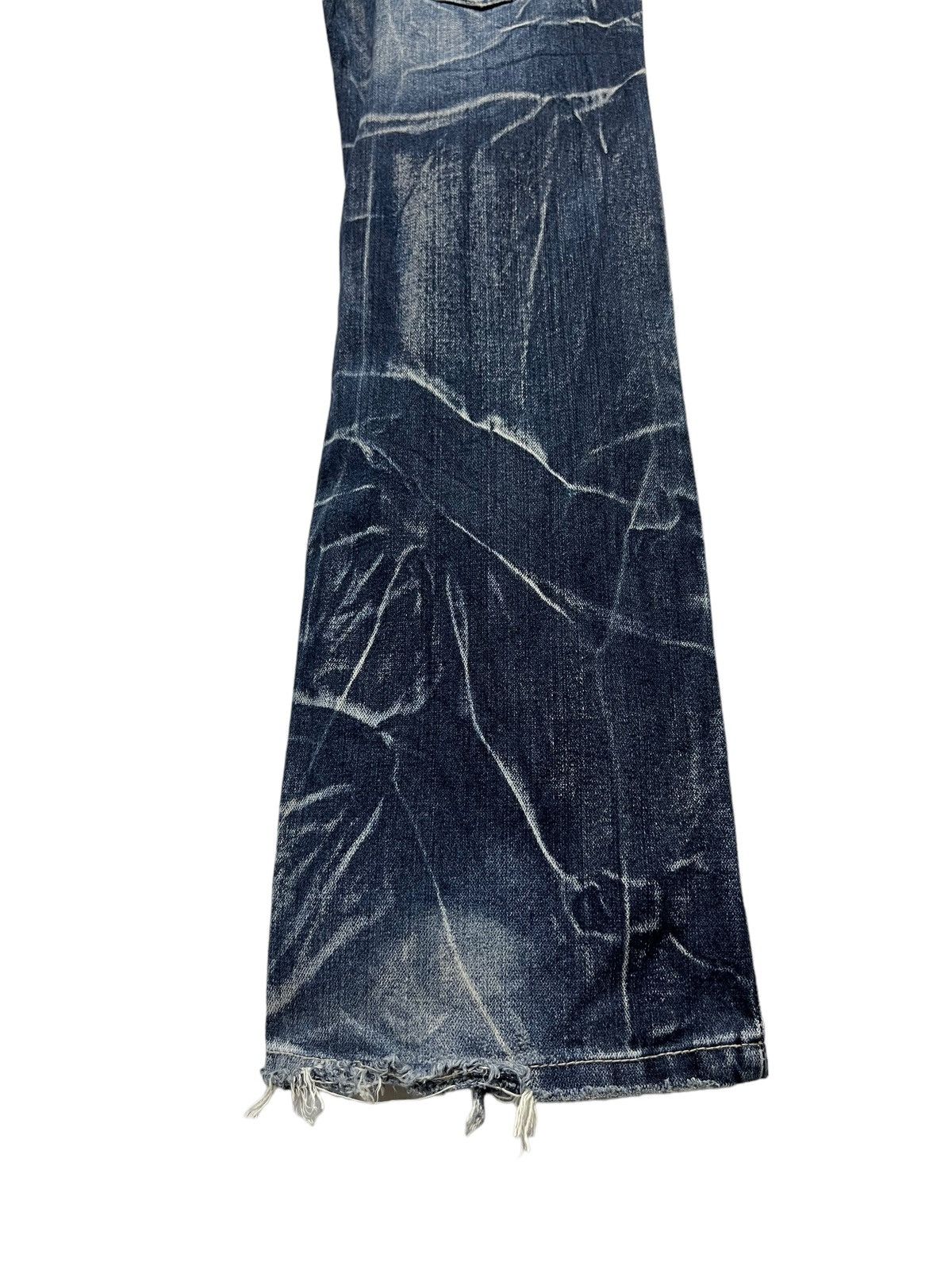 Japanese Brand SICK🔥NYLAUS PREMIUM Double Waist Flare Punk Whiskers Jeans Size US 30 / EU 46 - 7 Thumbnail