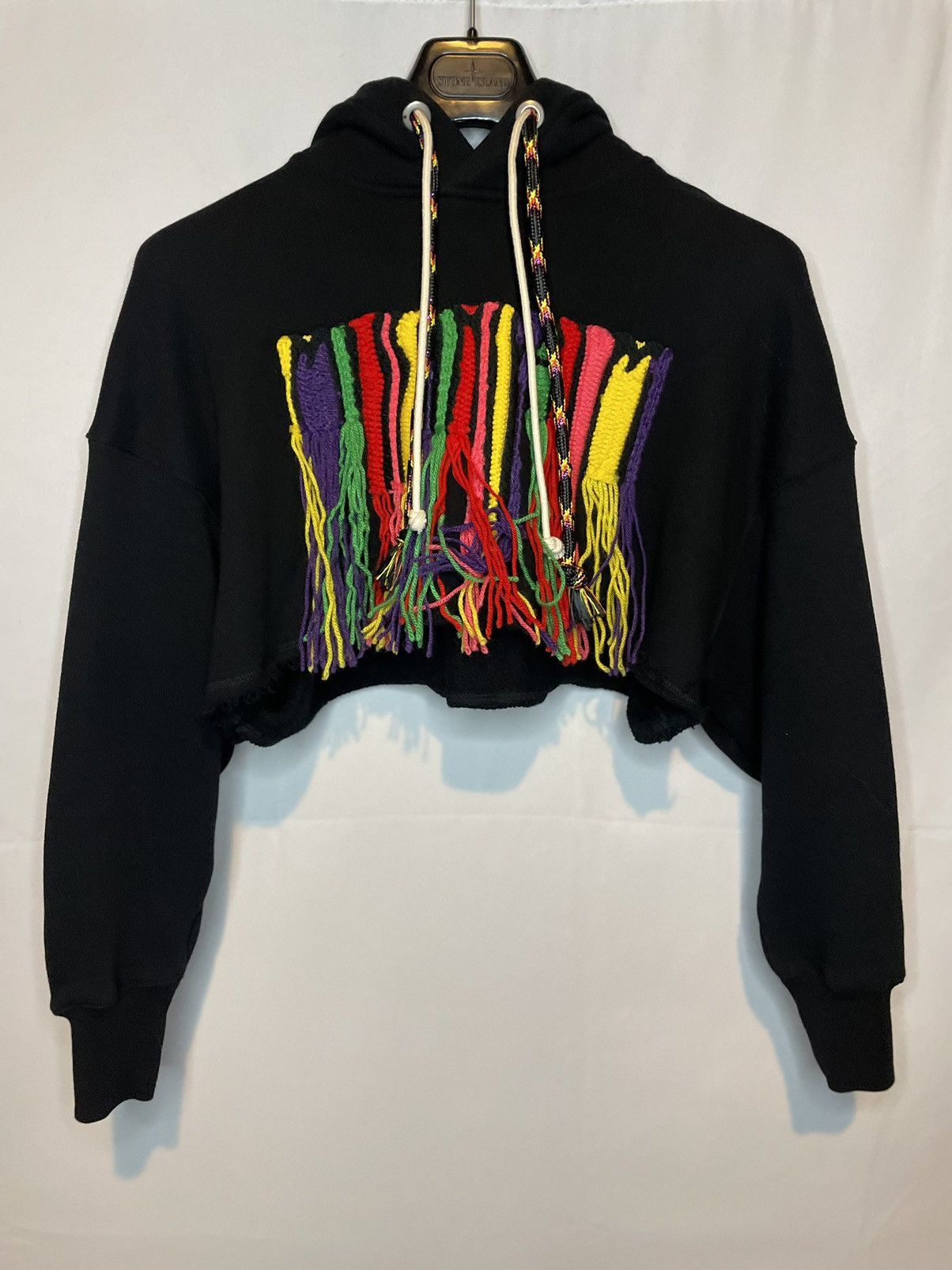 image of Missoni Cropped Melted Logo Hoodie in Black, Women's (Size XS)