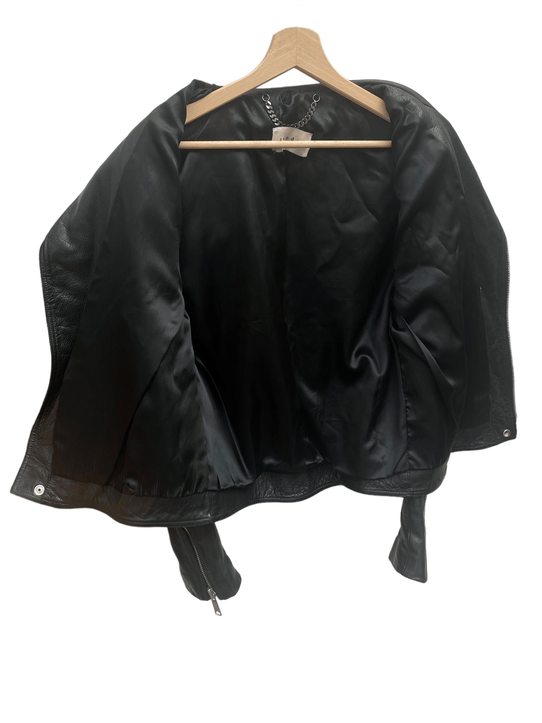 Sandro Black Biker Leather Jacket Size US M / EU 48-50 / 2 - 3 Thumbnail