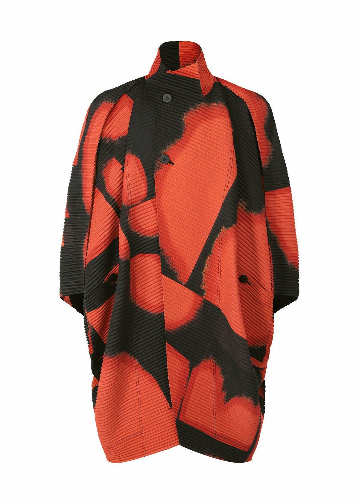 image of Homme Plissé Issey Miyake Haori Lantern Jacket in Red, Men's (Size Large)